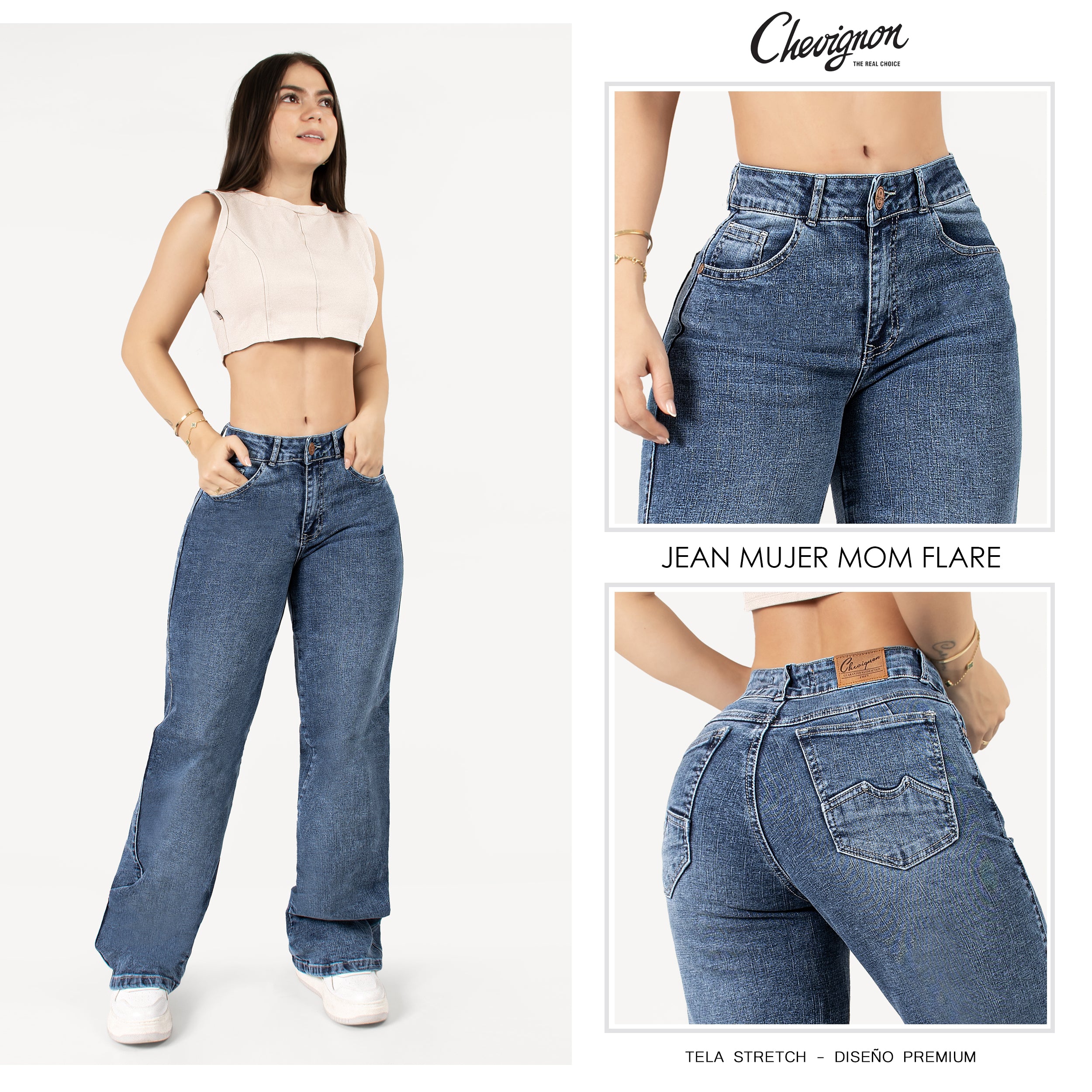 Jeans Mujer Mom Flare CH