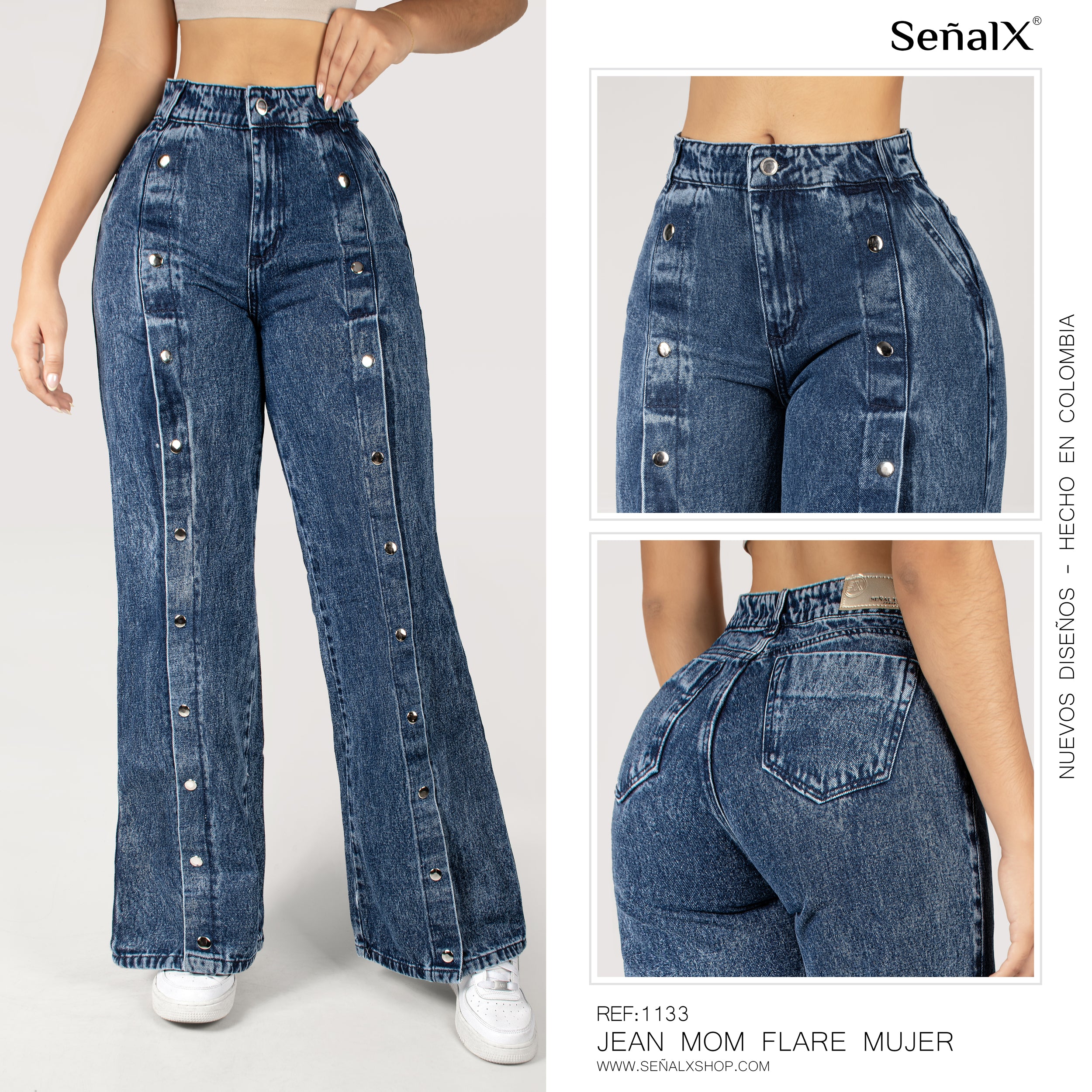 Jeans mujer Mom Flare 1133