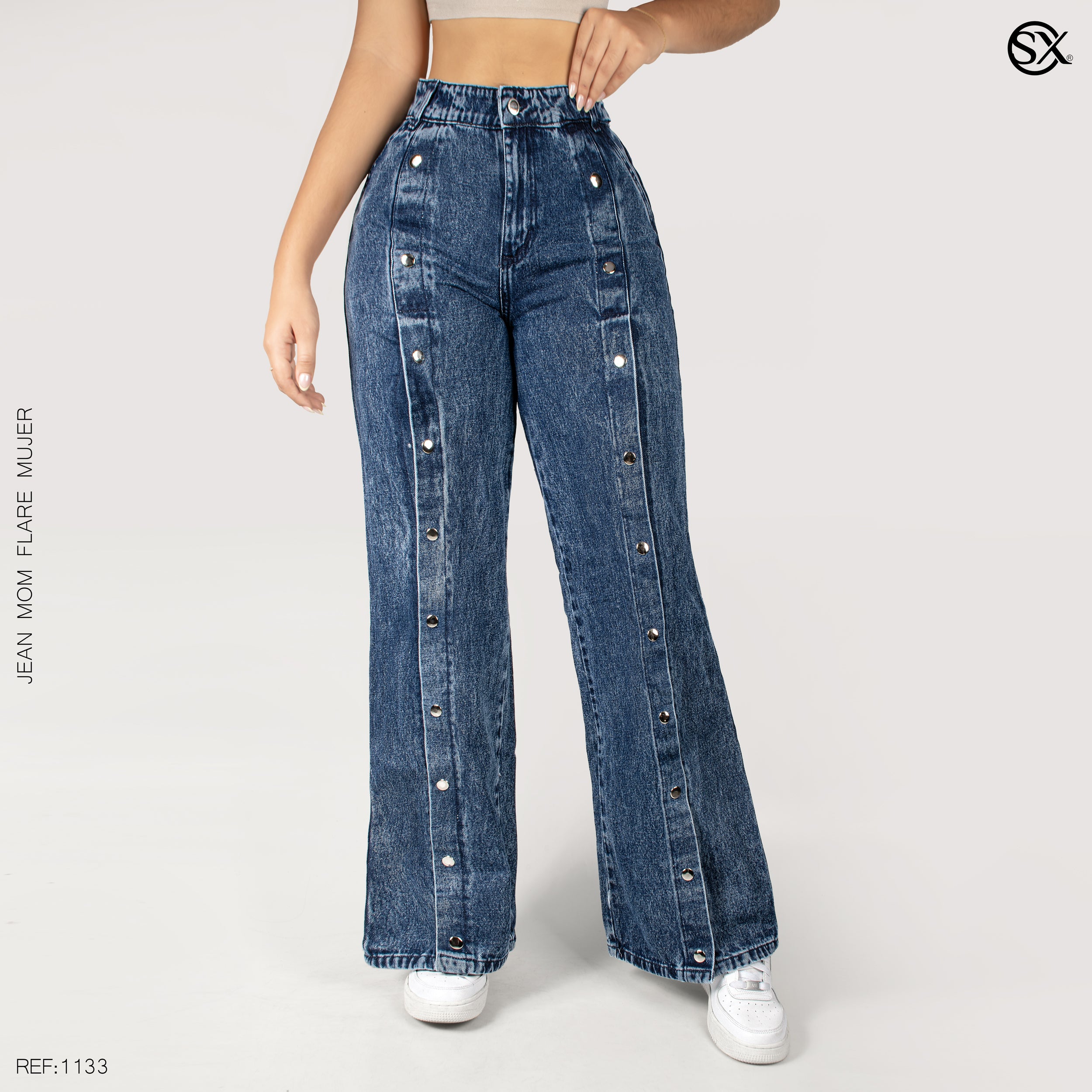 Jeans mujer Mom Flare 1133