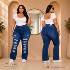Jeans Mujer Mom Flare Plus  1146