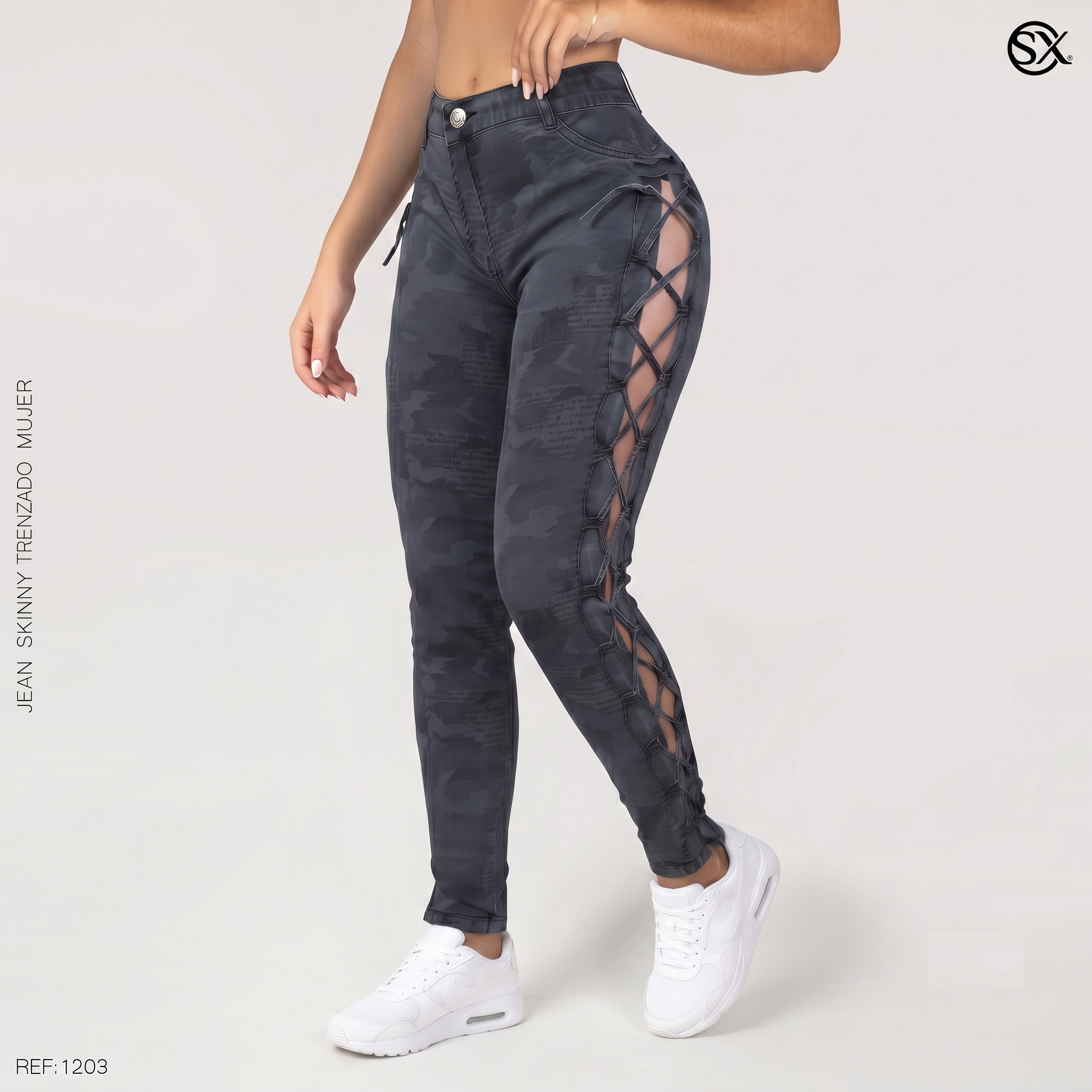 Jeans Mujer SkinnyTrenzado 1203 Azul
