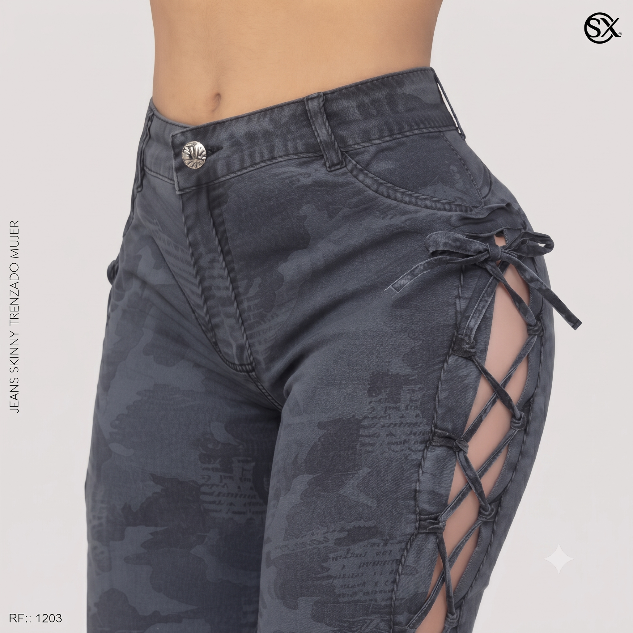 Jeans Mujer SkinnyTrenzado 1203 Azul