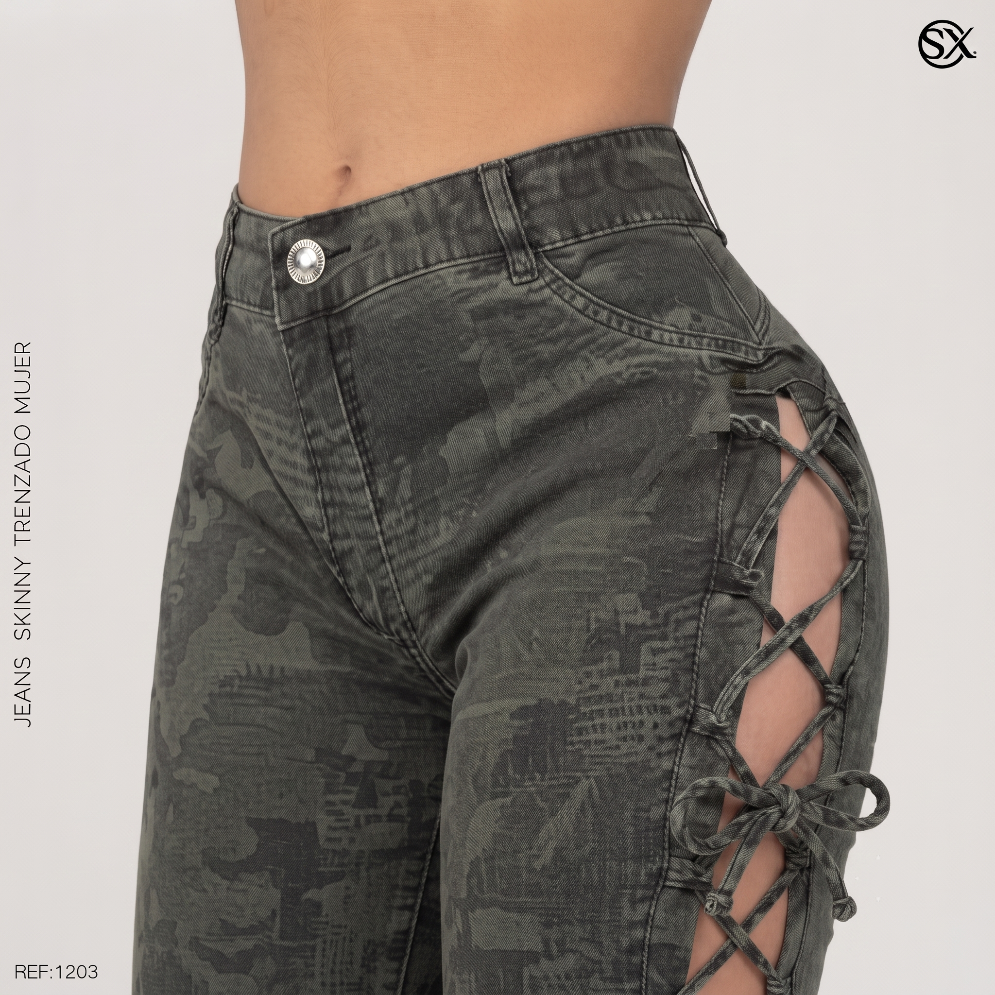Jeans Mujer SkinnyTrenzado 1203 VERDE