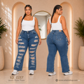 Jeans mujer Mom Flare plus 1217