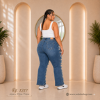 Jeans mujer Mom Flare plus 1217