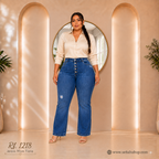 Jeans Mujer Mom Flare Plus  1218
