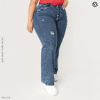 Jeans mujer Mom Flare plus 1218