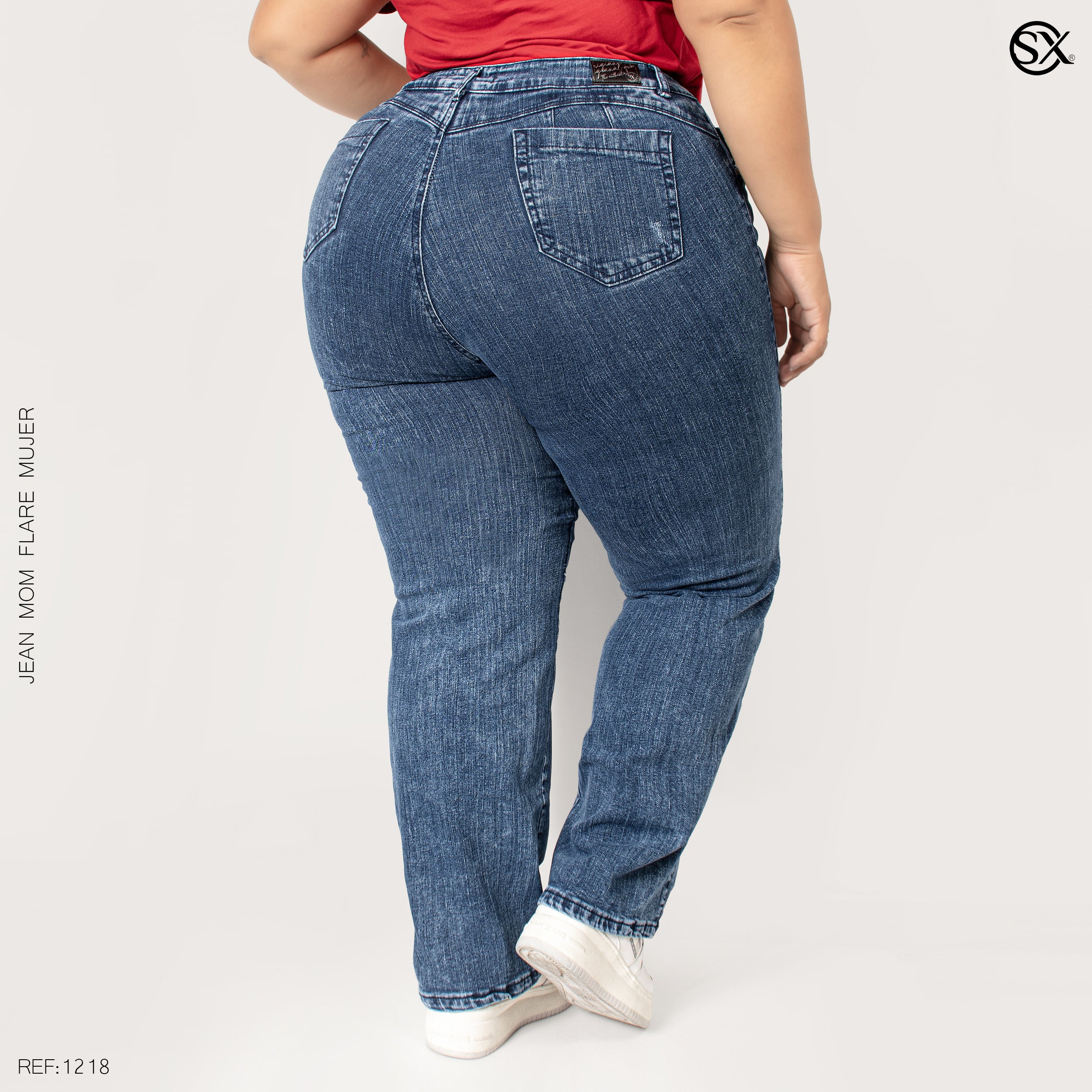 Jeans mujer Mom Flare plus 1218