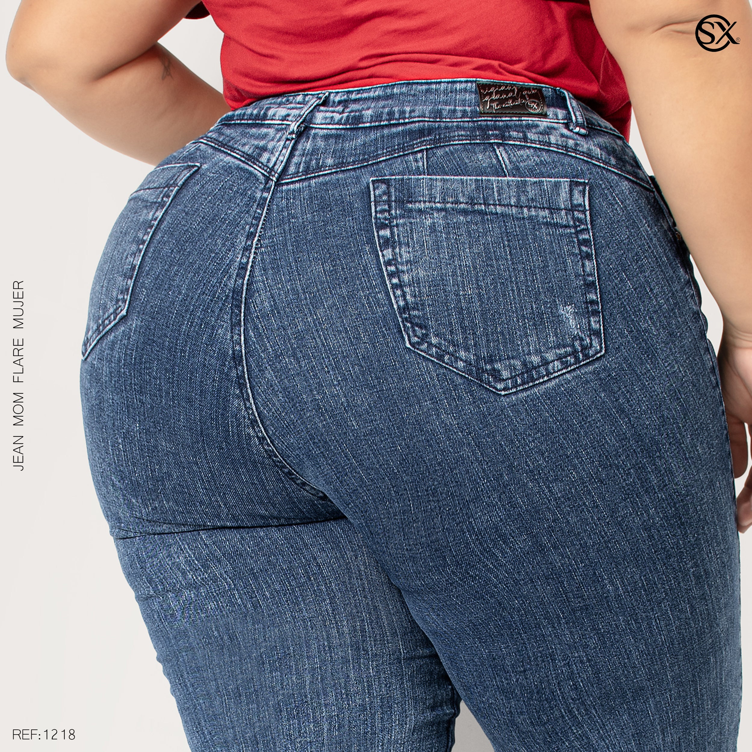 Jeans mujer Mom Flare plus 1218