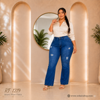 Jeans Mujer Mom Flare Plus  1219