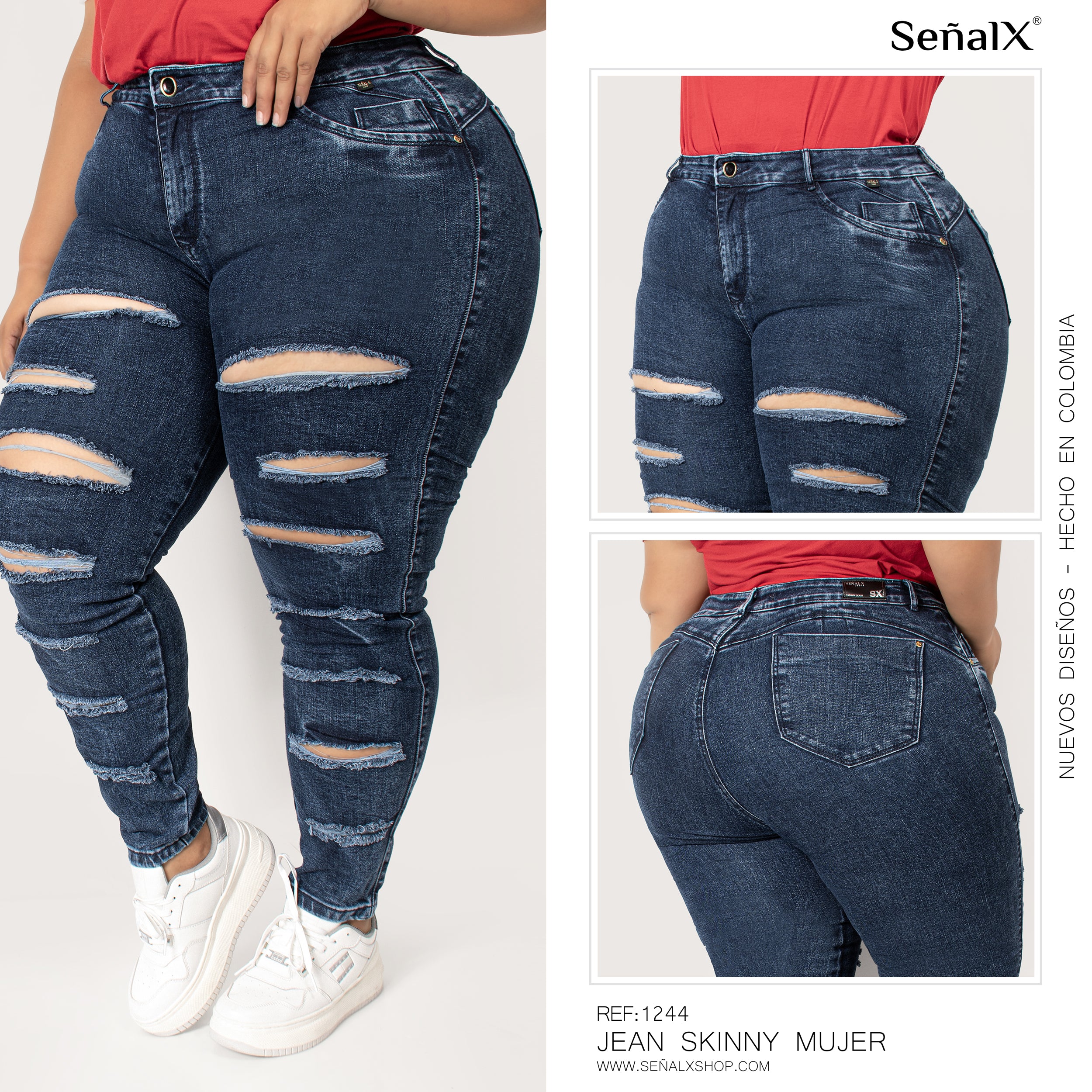 Jeans mujer Skinny plus 1244