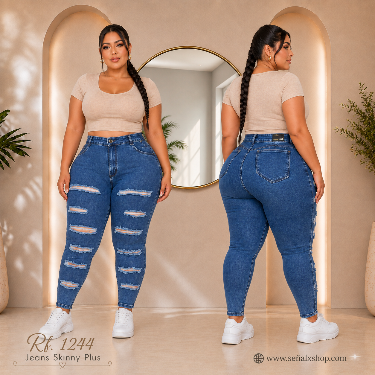 Jeans mujer Skinny plus 1244