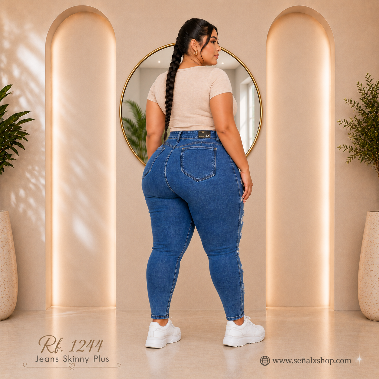 Jeans mujer Skinny plus 1244