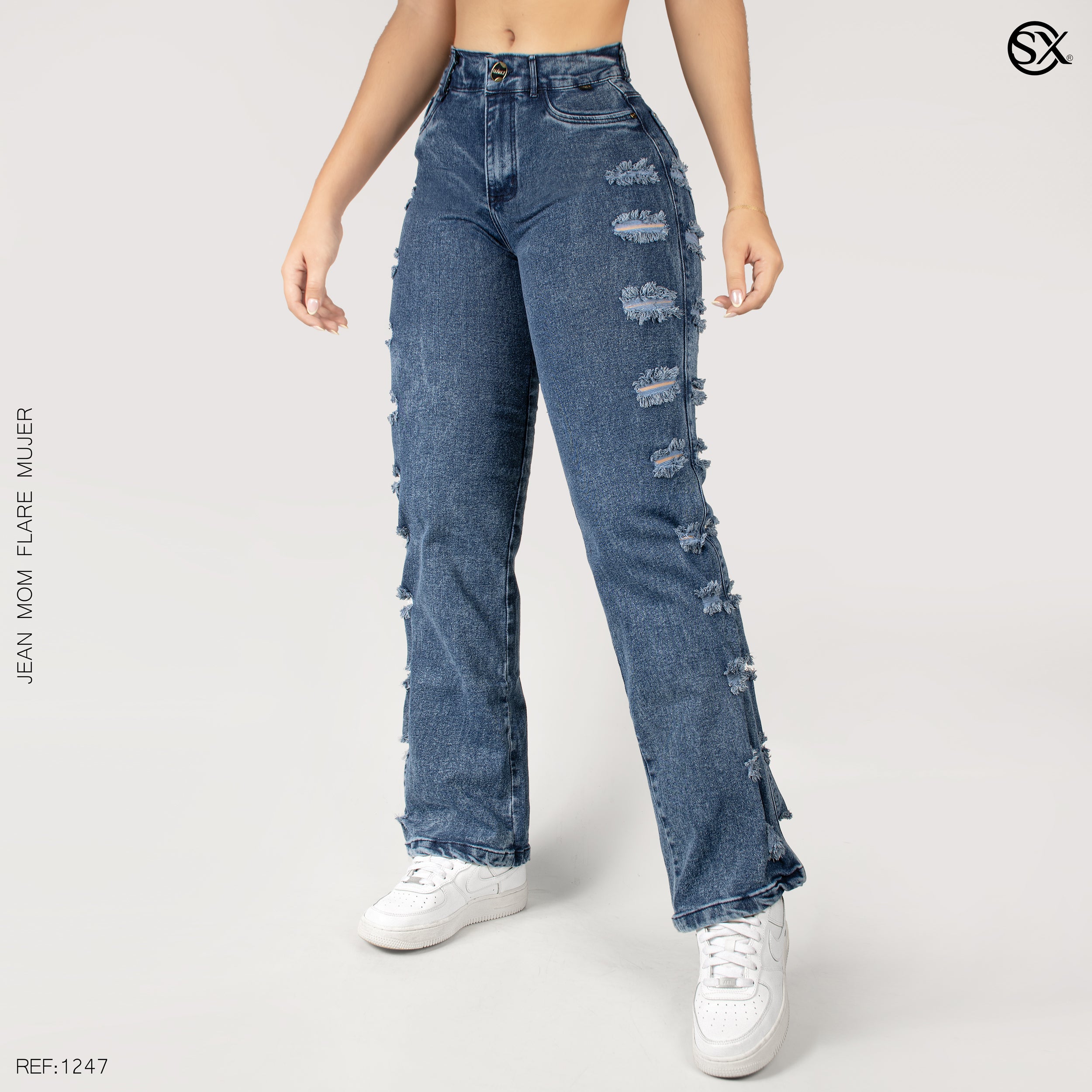Jeans mujer Mom Flare 1247
