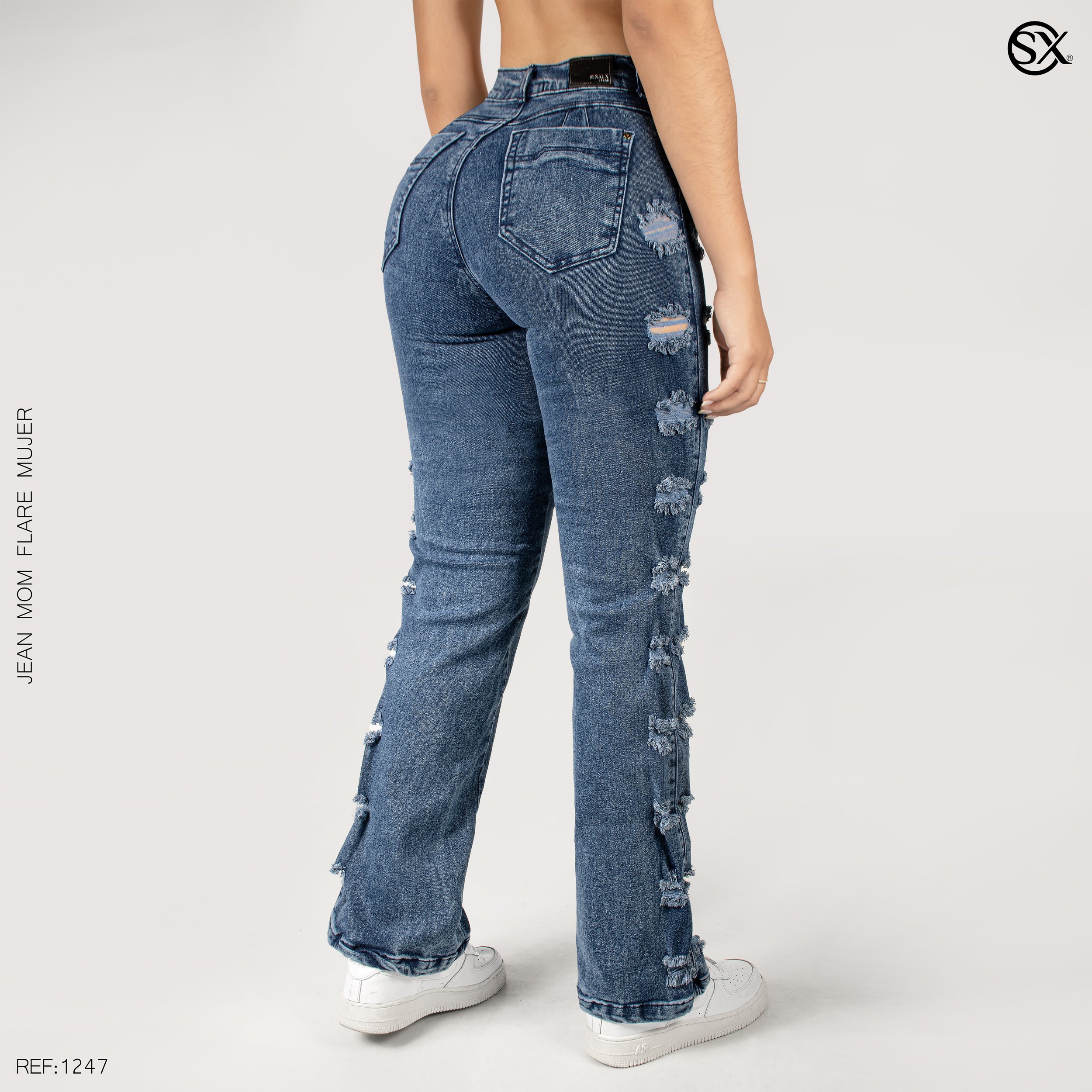 Jeans mujer Mom Flare 1247