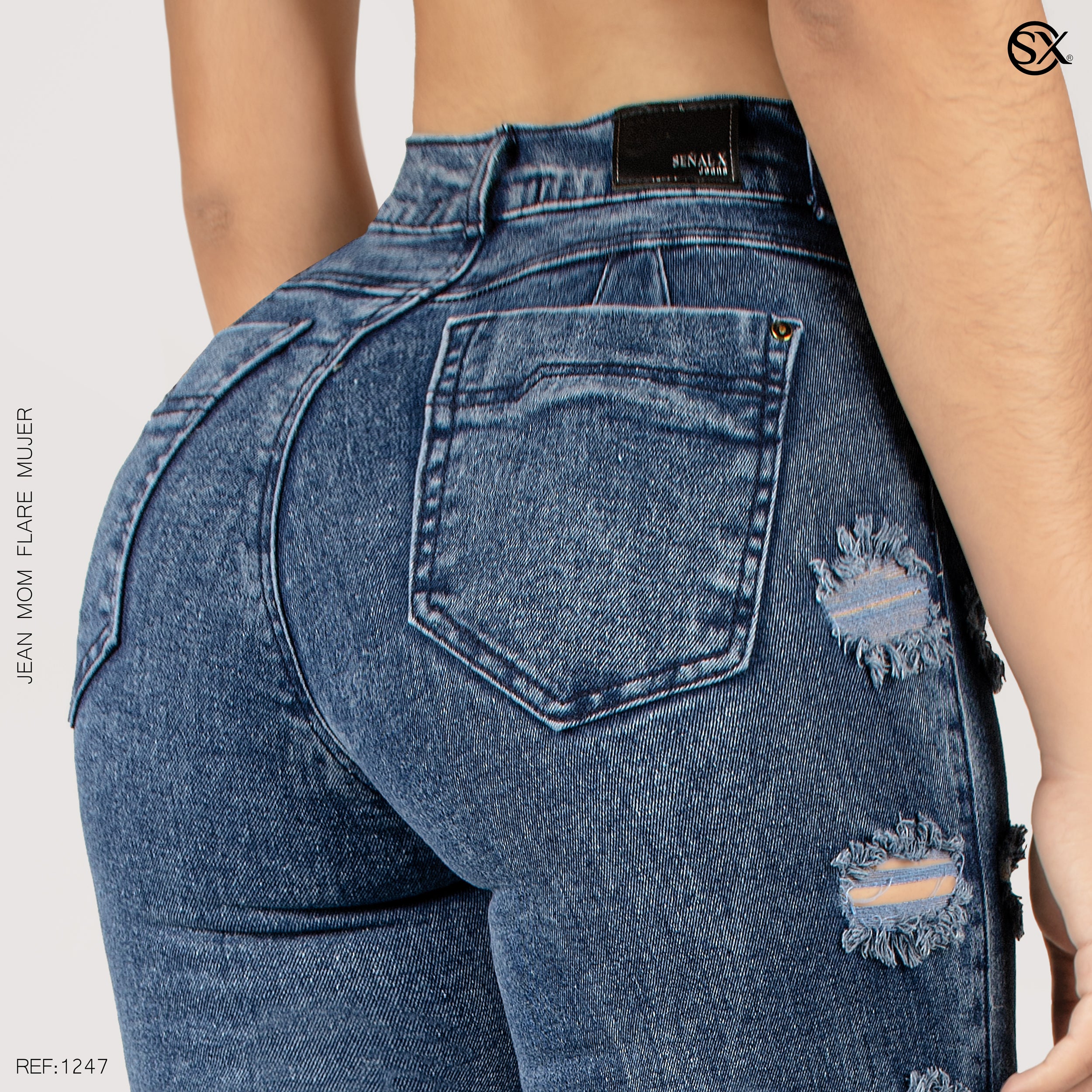 Jeans mujer Mom Flare 1247