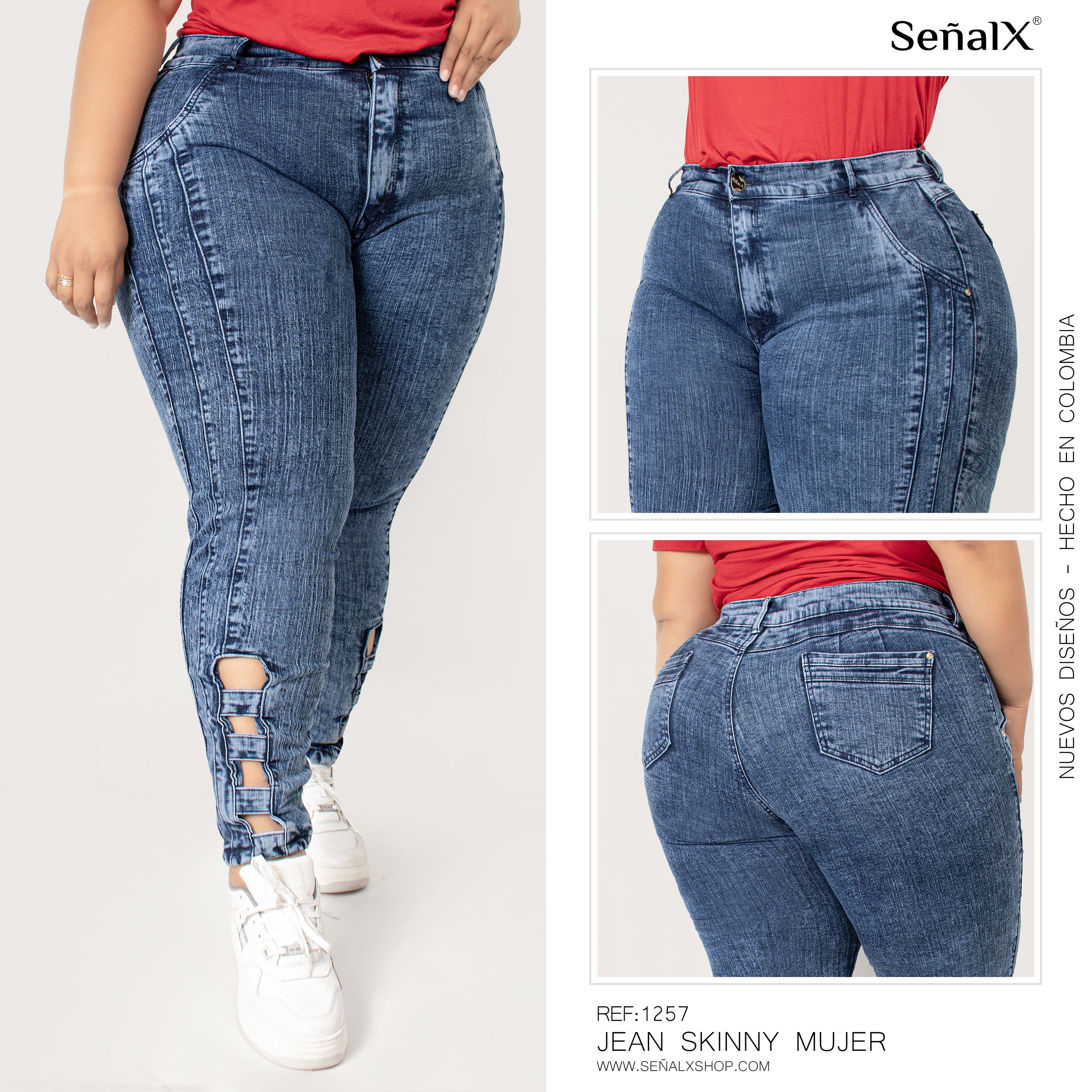 Jeans mujer Skinny plus 1257