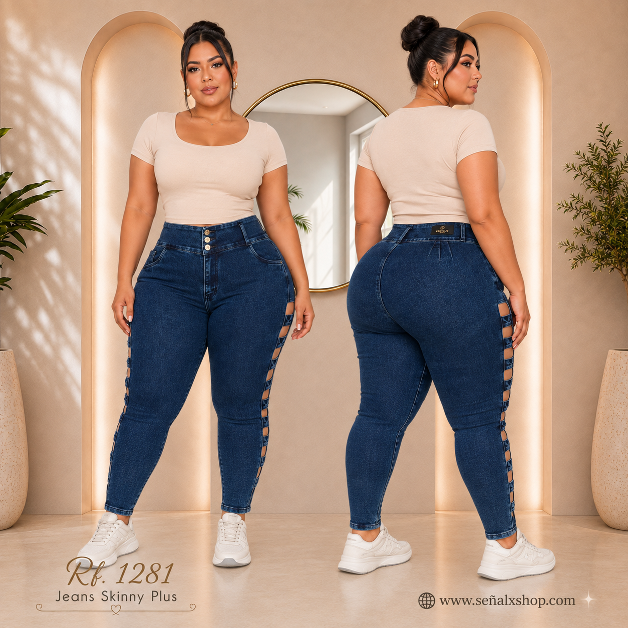 Jeans mujer Skinny plus 1281