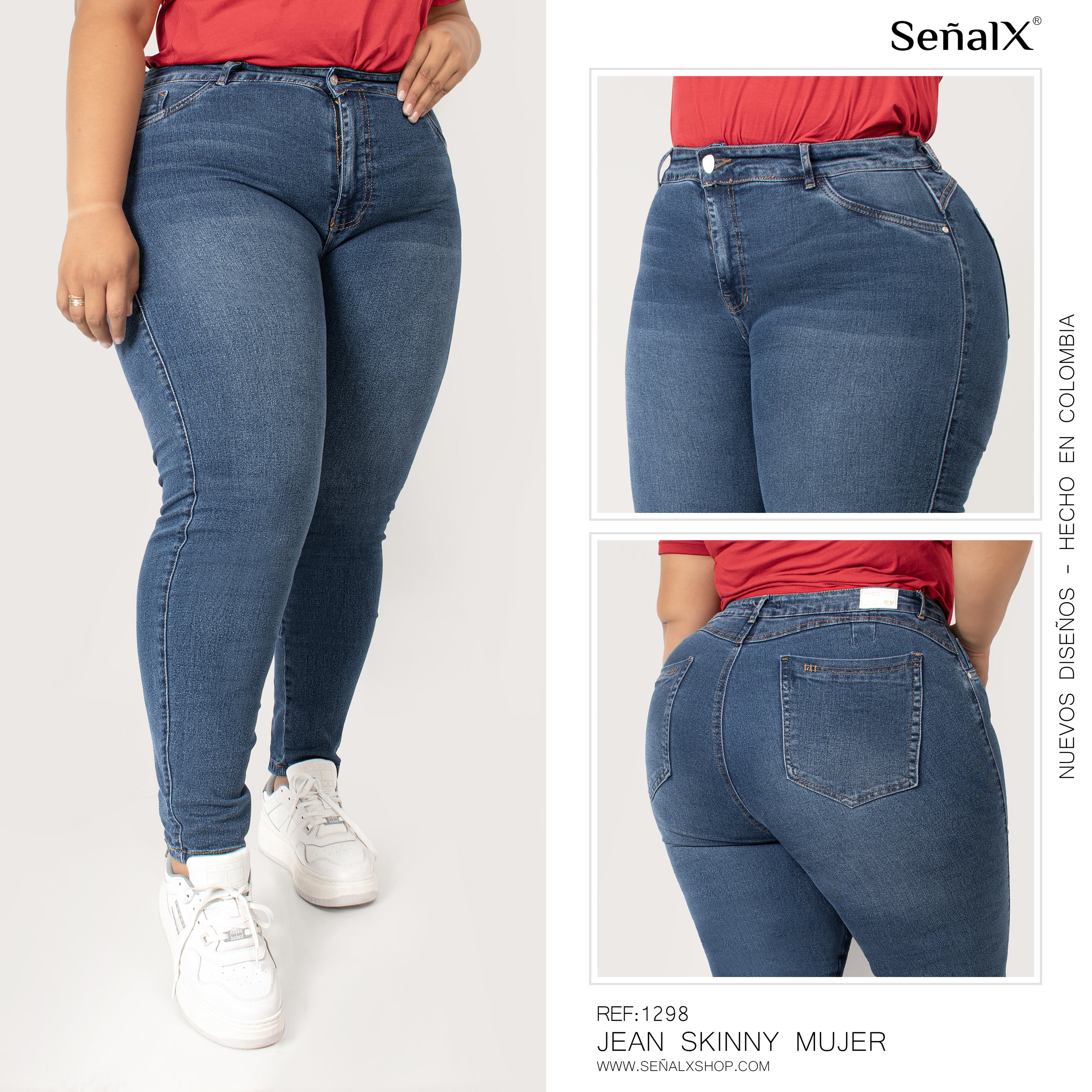 Jeans mujer Skinny plus 1298