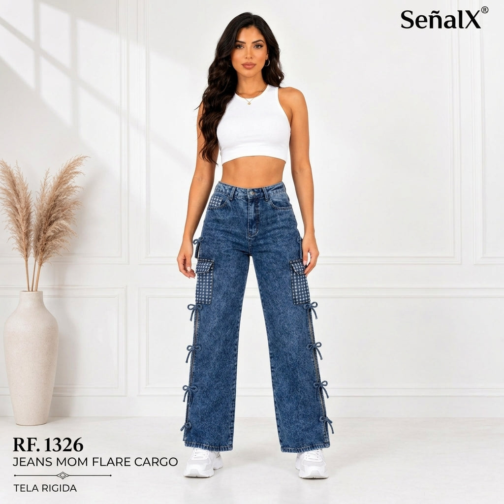 Jeans Mujer Mom FLARE 1326