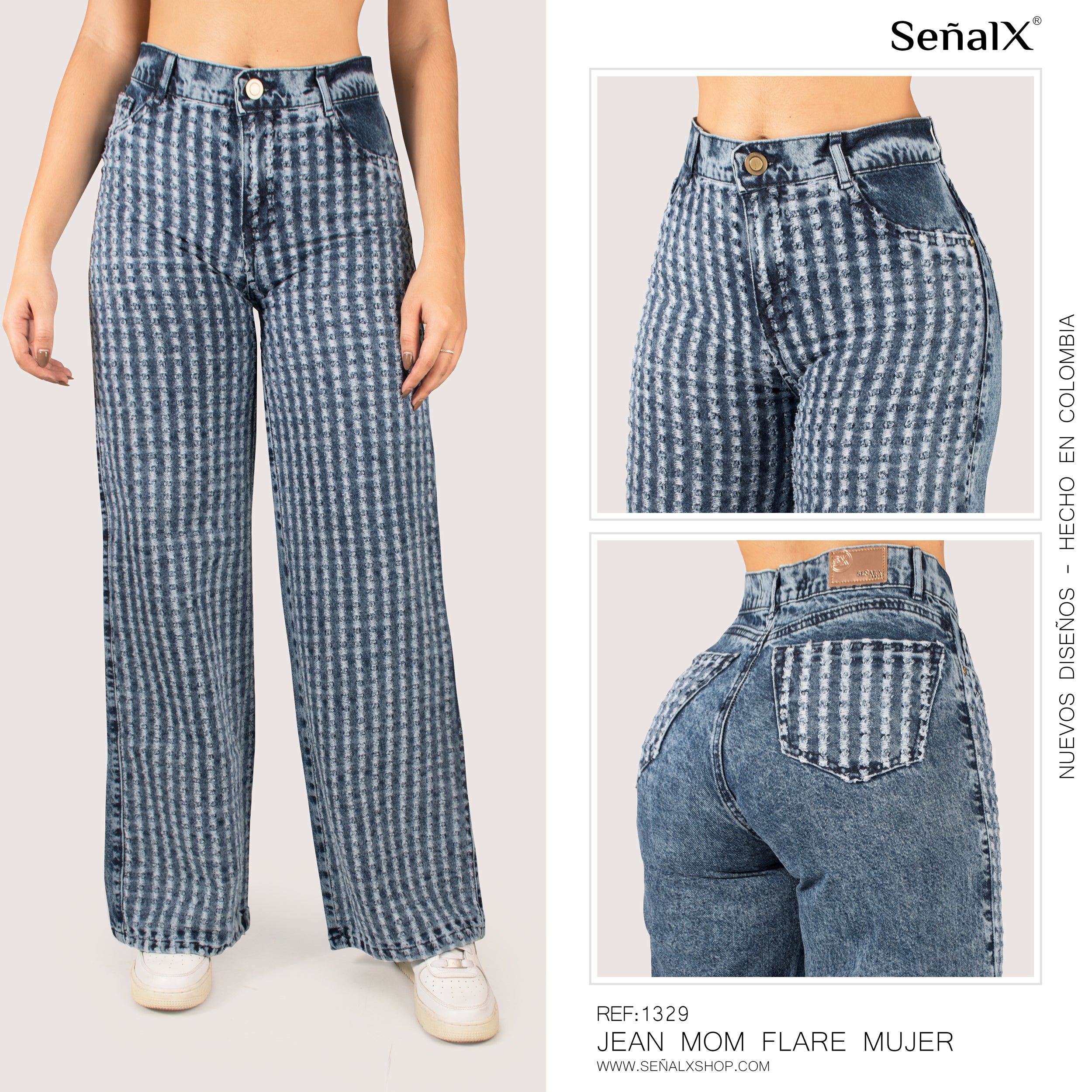 Jeans mujer Mom Flare 1329