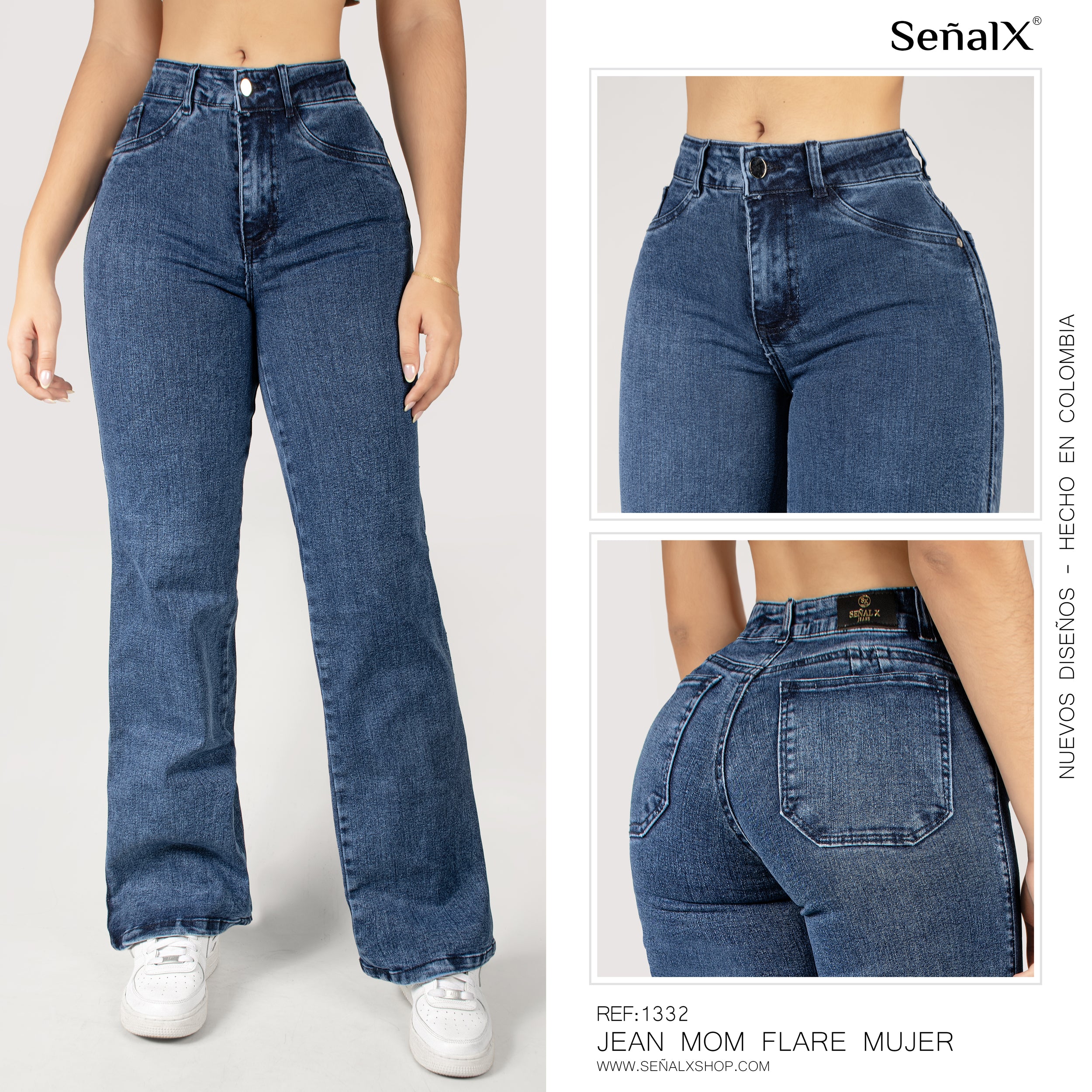 Jeans mujer Mom Flare 1332