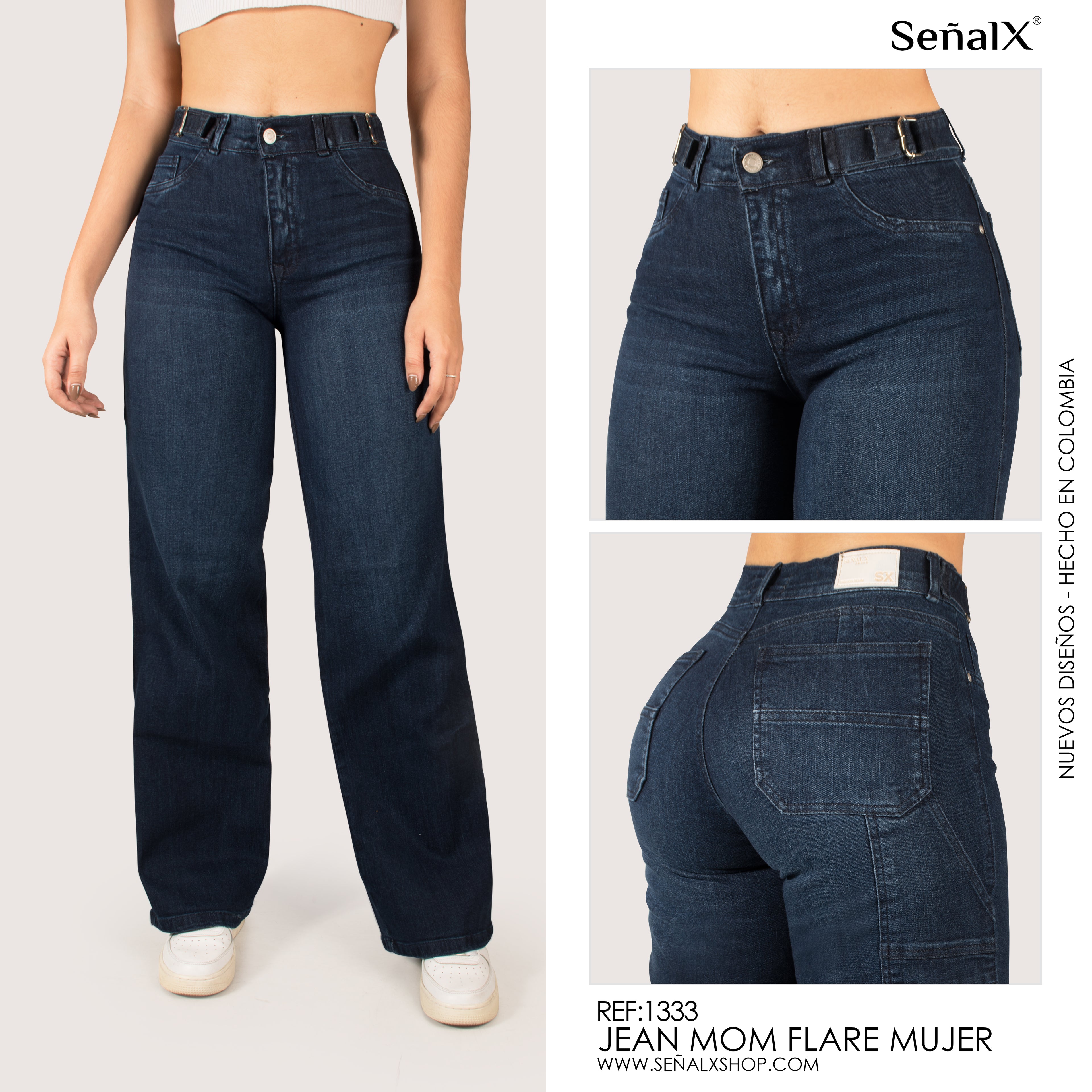 Jeans mujer Mom Flare 1333