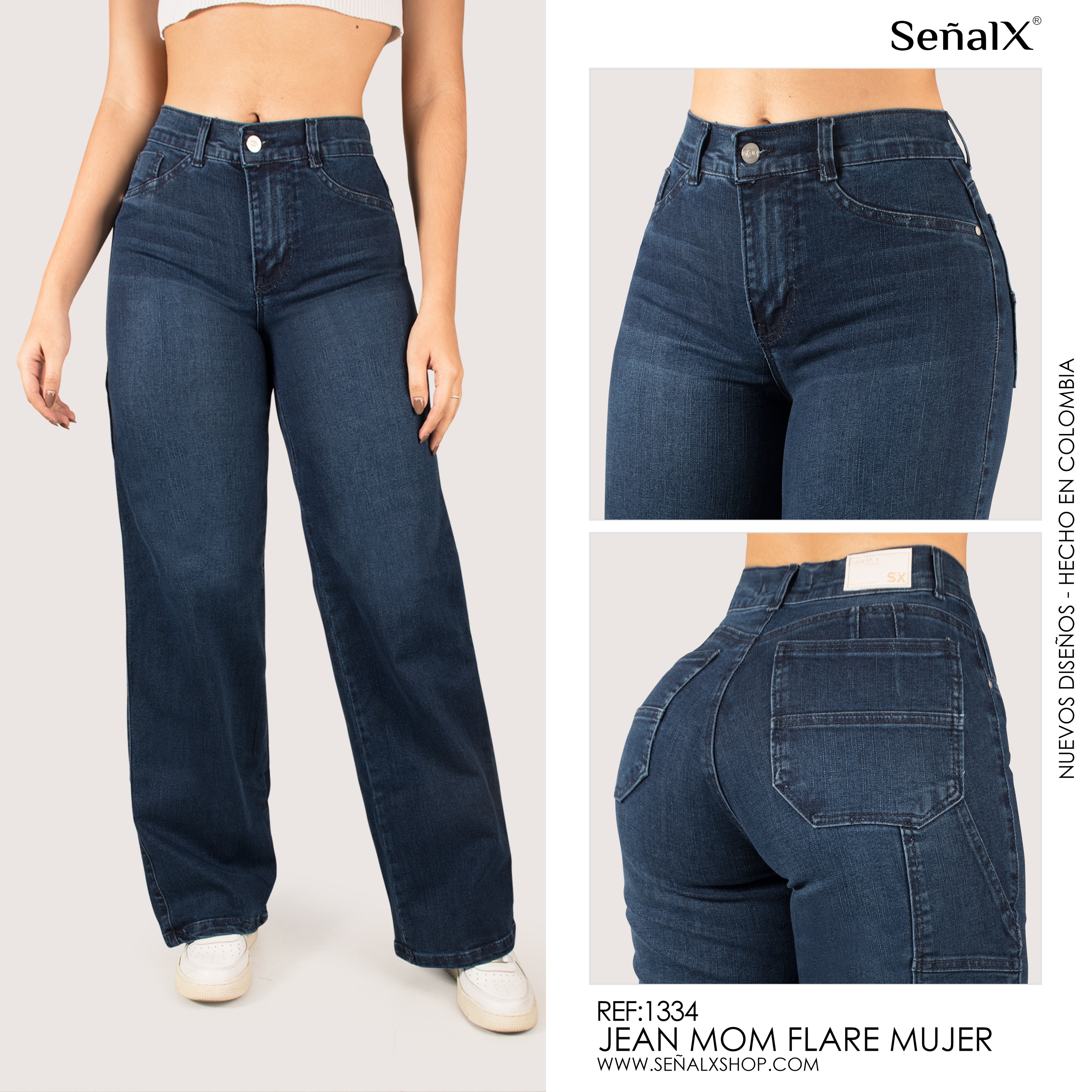 Jeans mujer Mom Flare 1334
