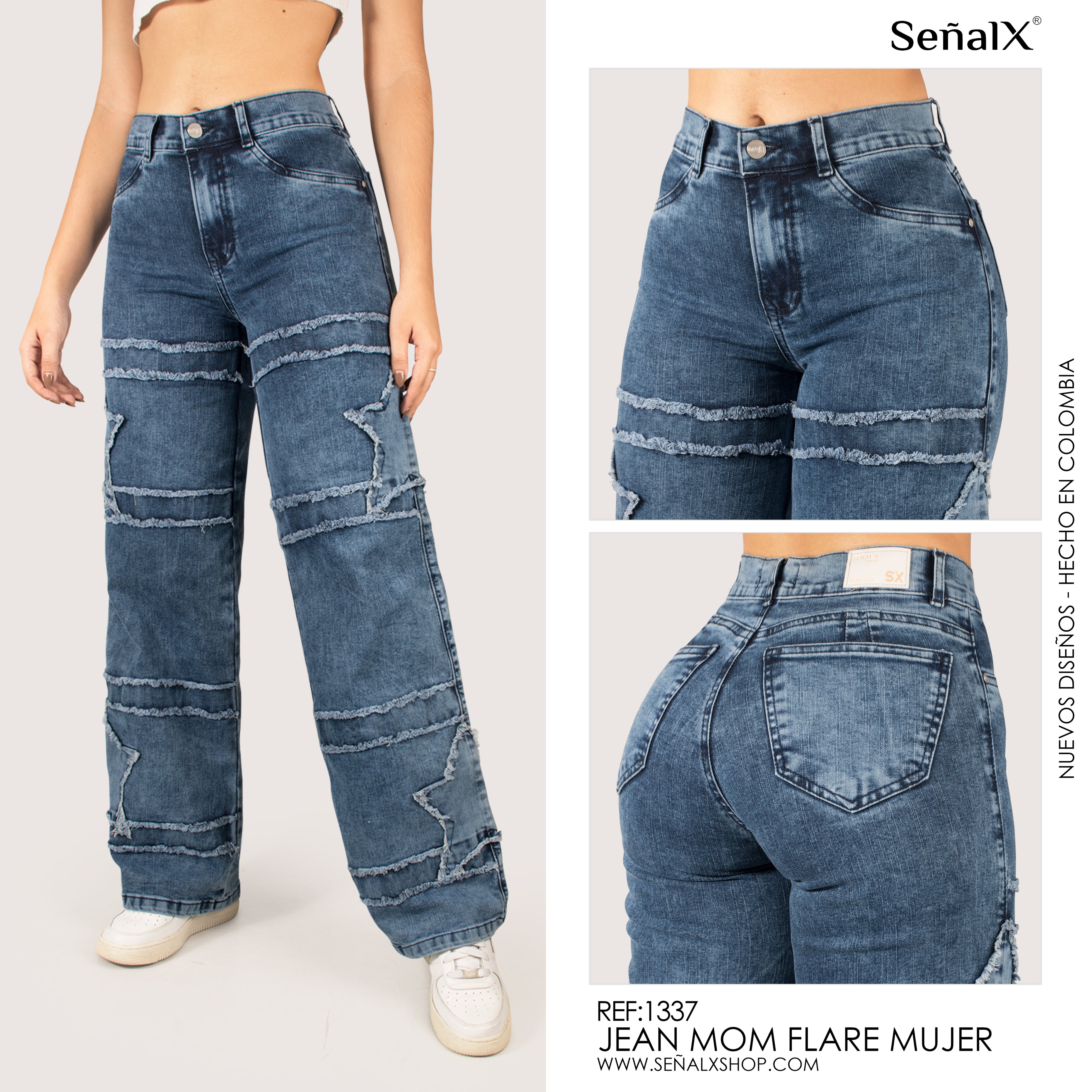 Jeans mujer Mom Flare 1337