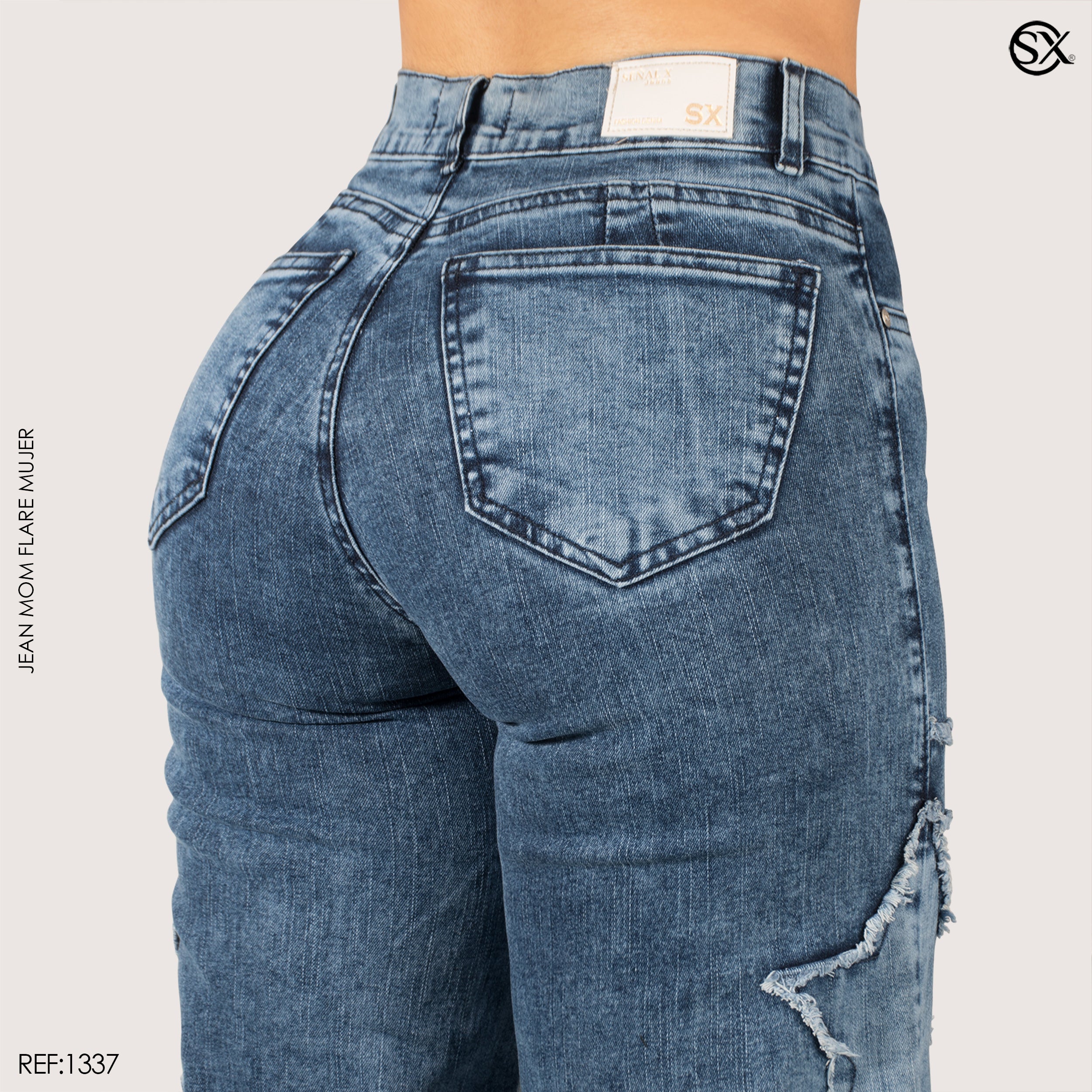 Jeans mujer Mom Flare 1337