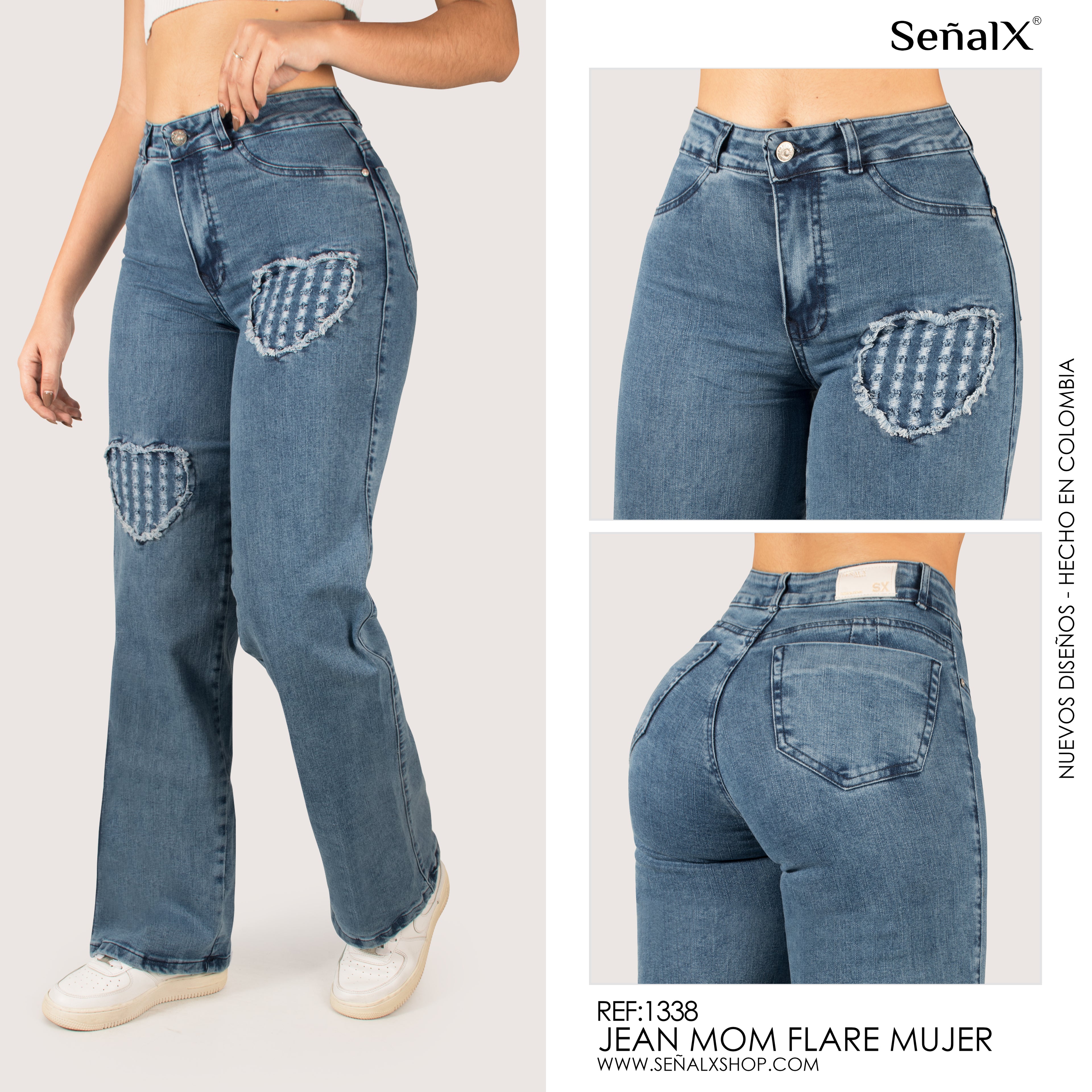 Jeans mujer Mom Flare 1338