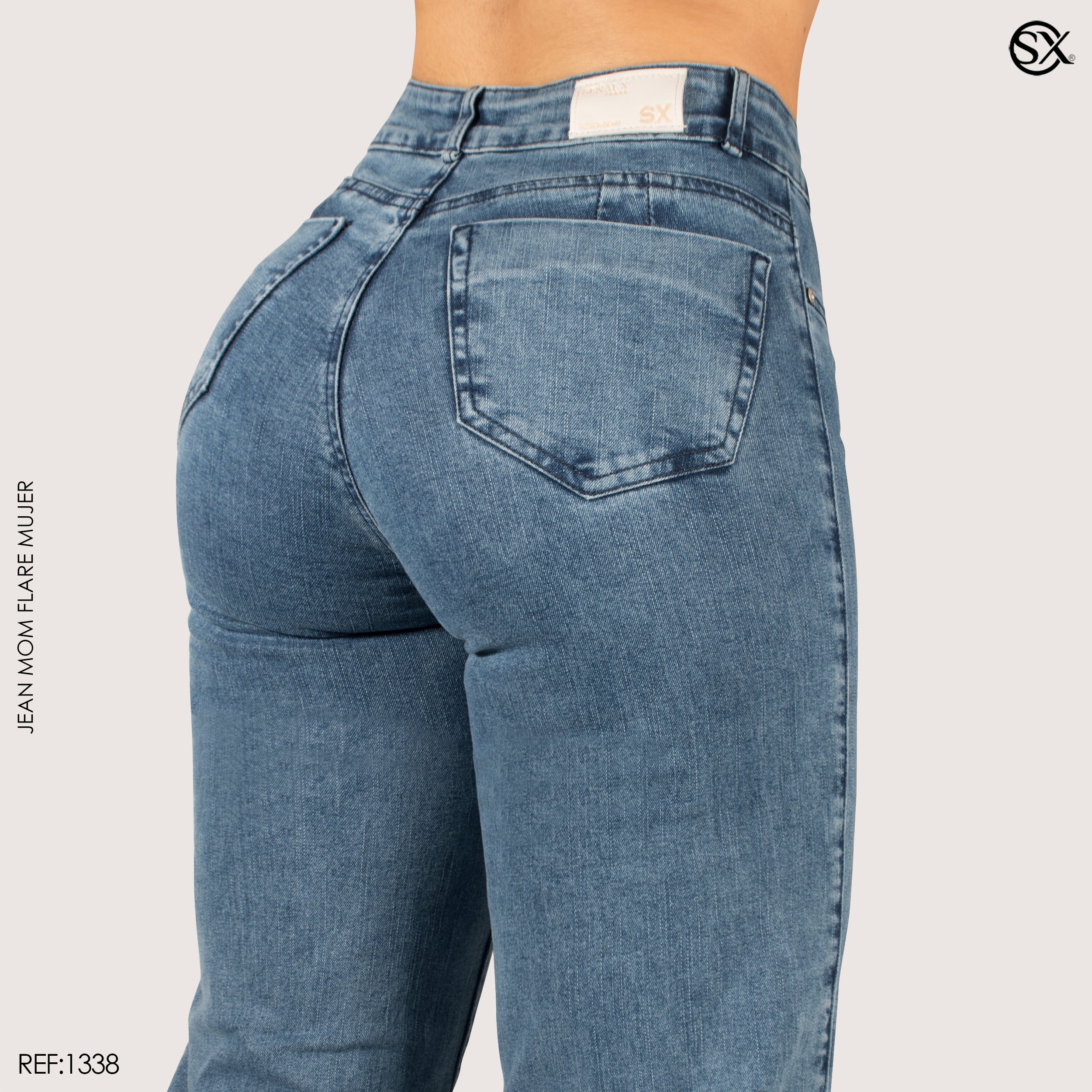 Jeans mujer Mom Flare 1338
