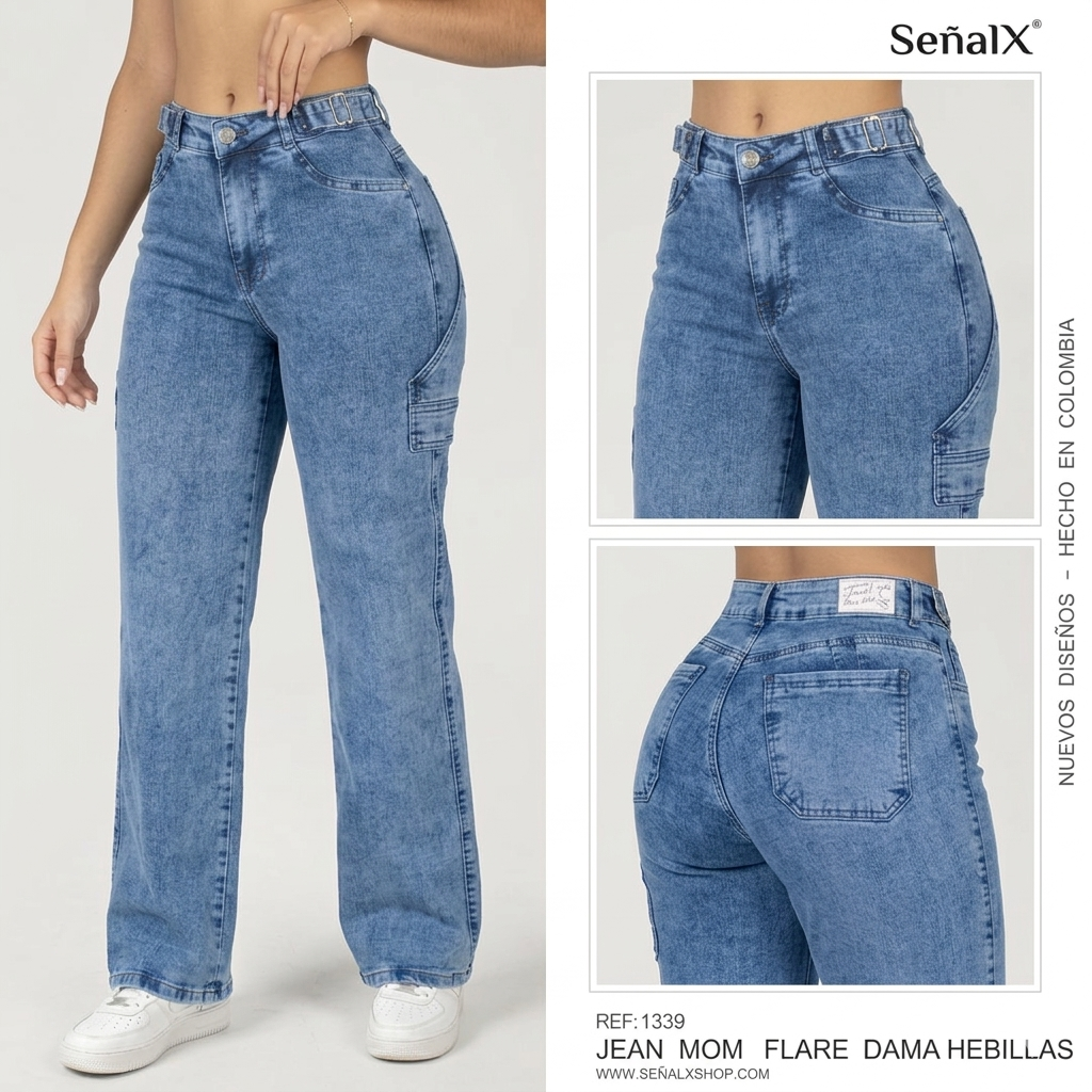 Jeans mujer Mom Flare 1339