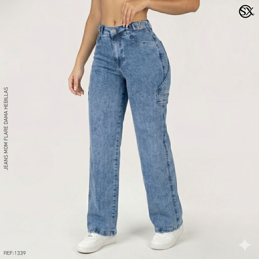 Jeans mujer Mom Flare 1339