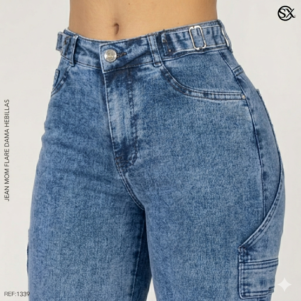 Jeans mujer Mom Flare 1339