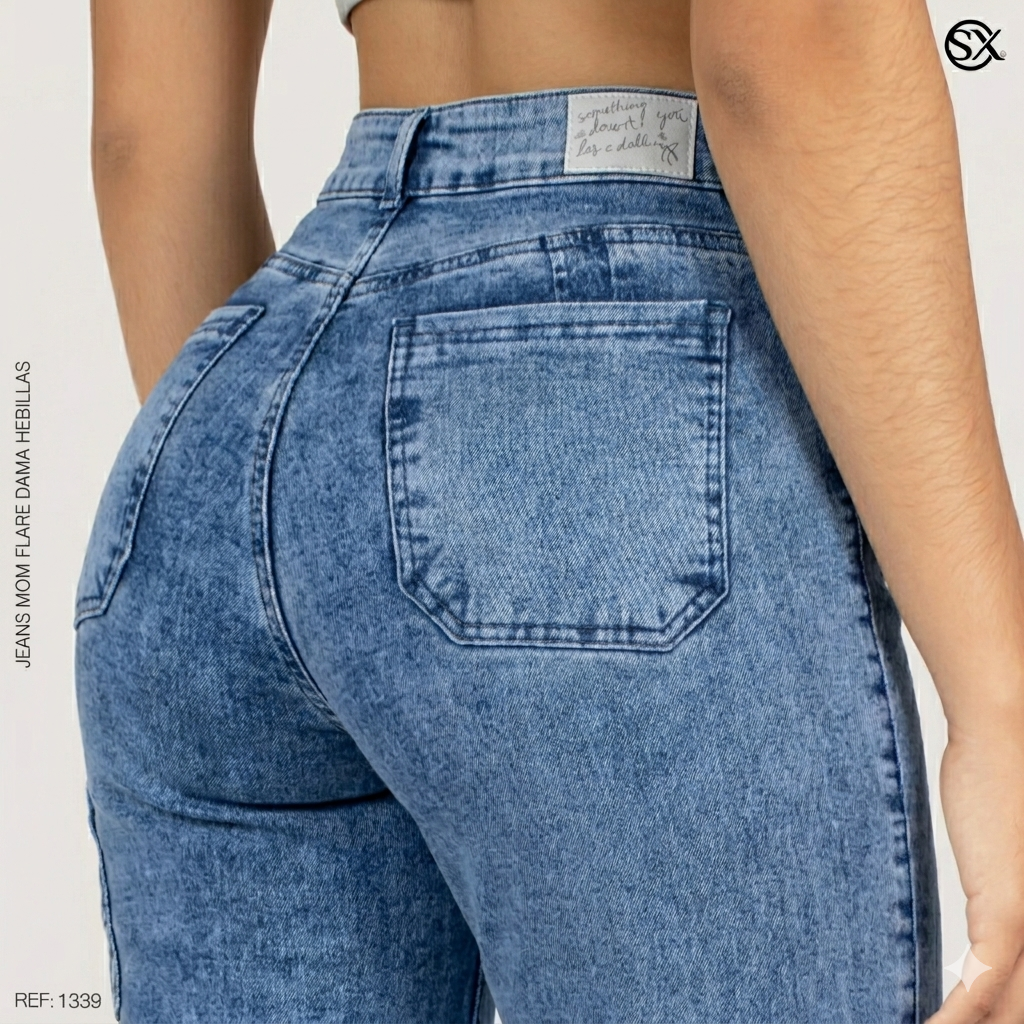 Jeans mujer Mom Flare 1339