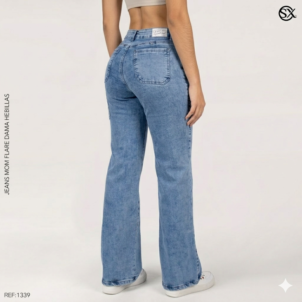 Jeans mujer Mom Flare 1339
