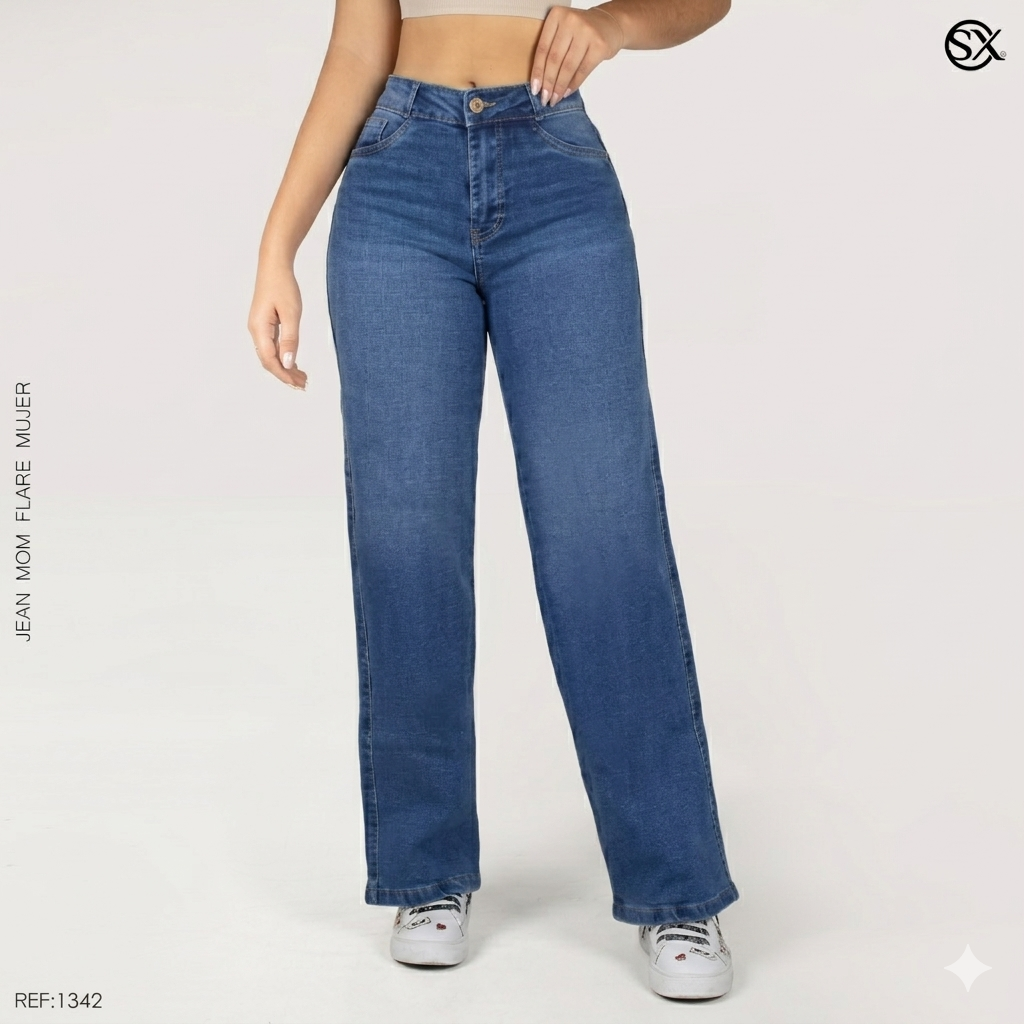 Jeans mujer Mom Flare 1342