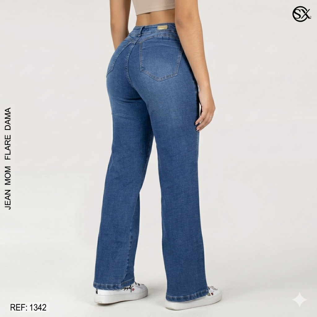Jeans mujer Mom Flare 1342