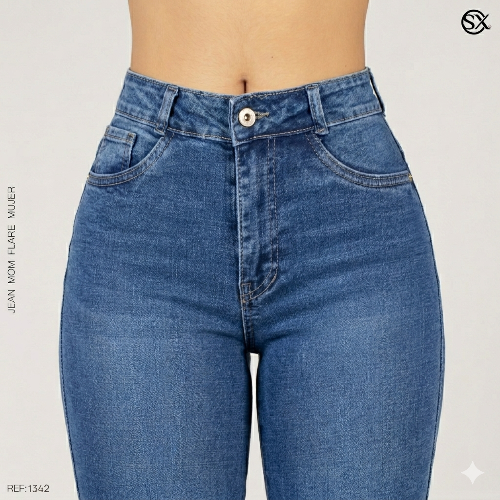 Jeans mujer Mom Flare 1342