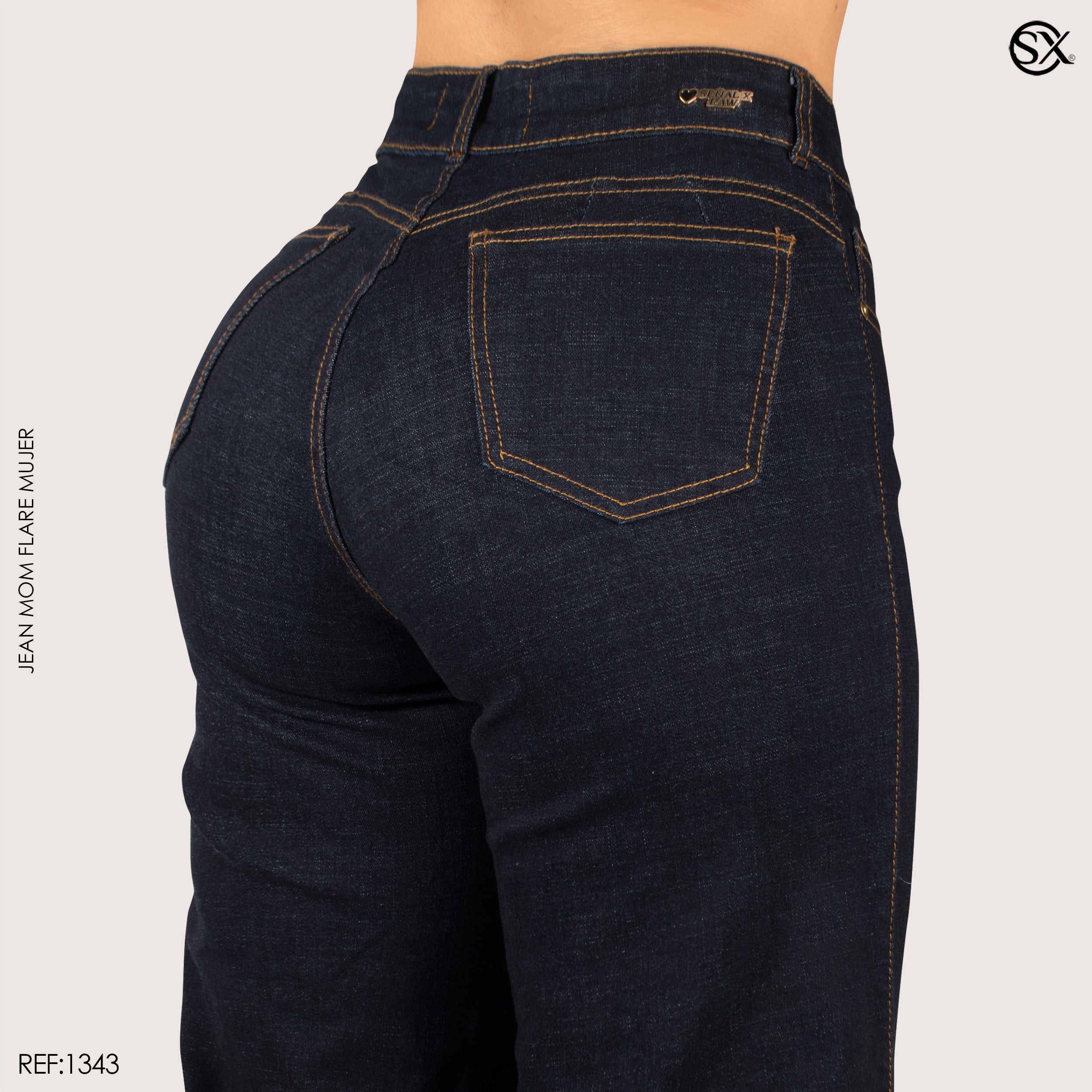 Jeans mujer Mom Flare 1343