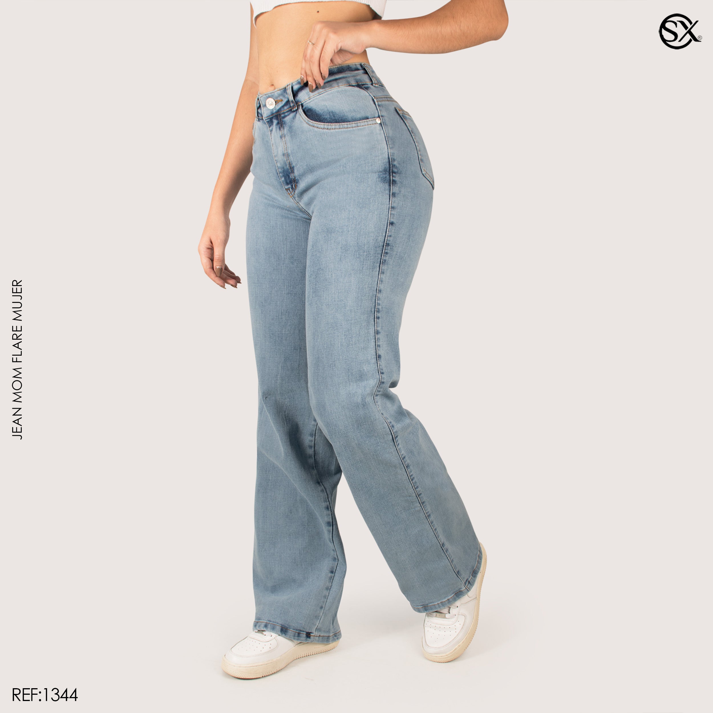 Jeans mujer Mom Flare 1344