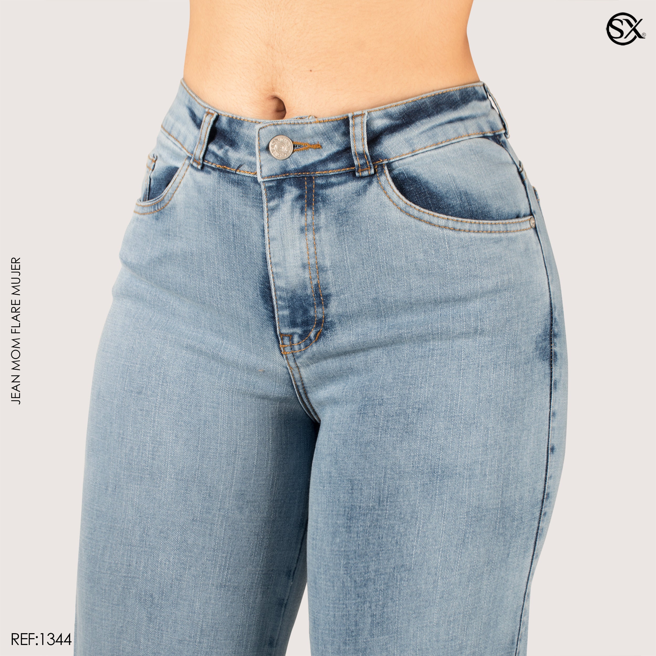 Jeans mujer Mom Flare 1344