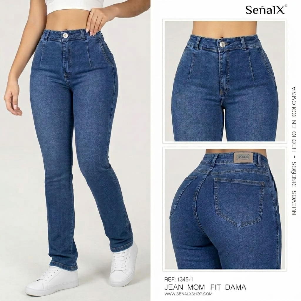 Jeans Mujer Mom Fit 1345-1