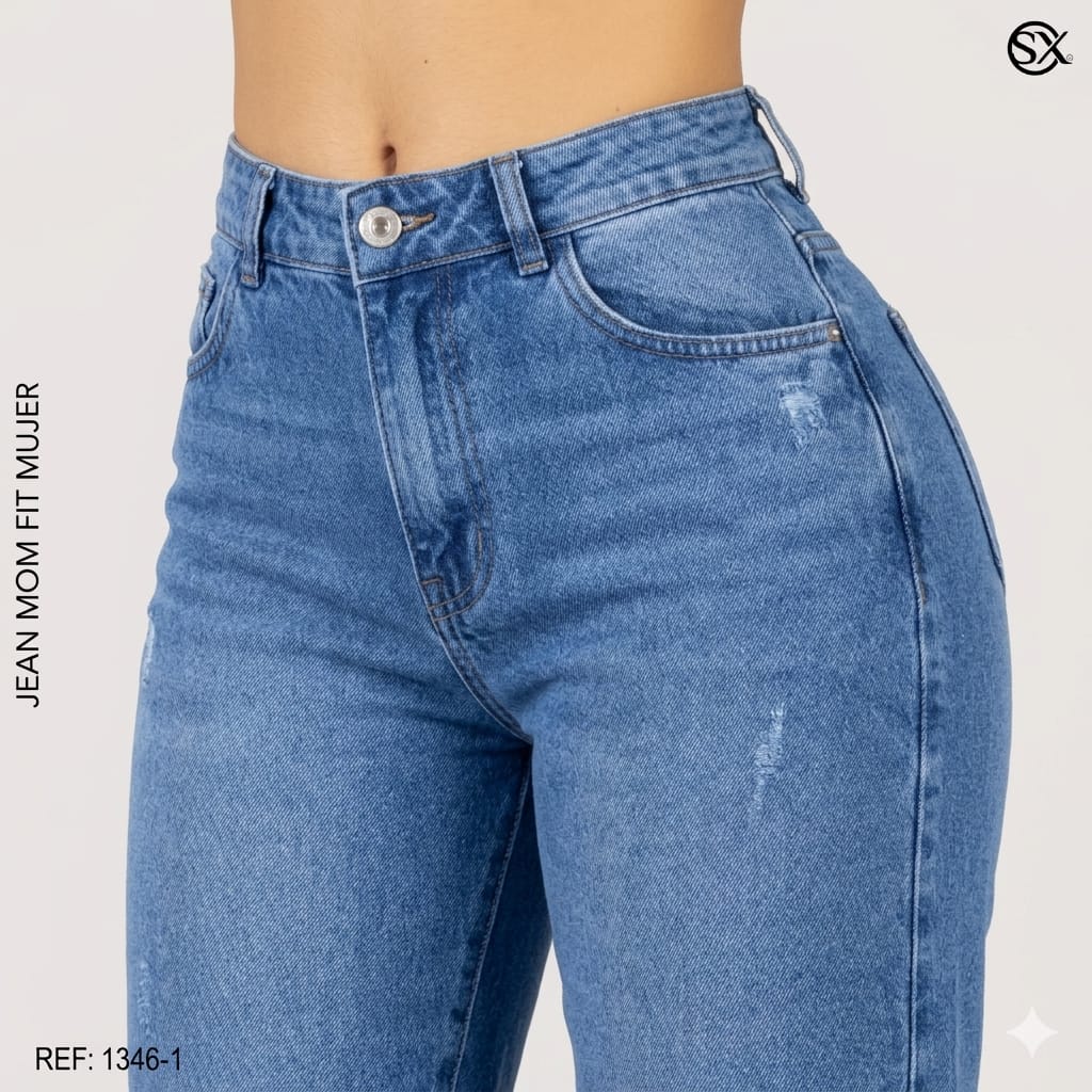Jeans Mujer Mom Fit 1346-1