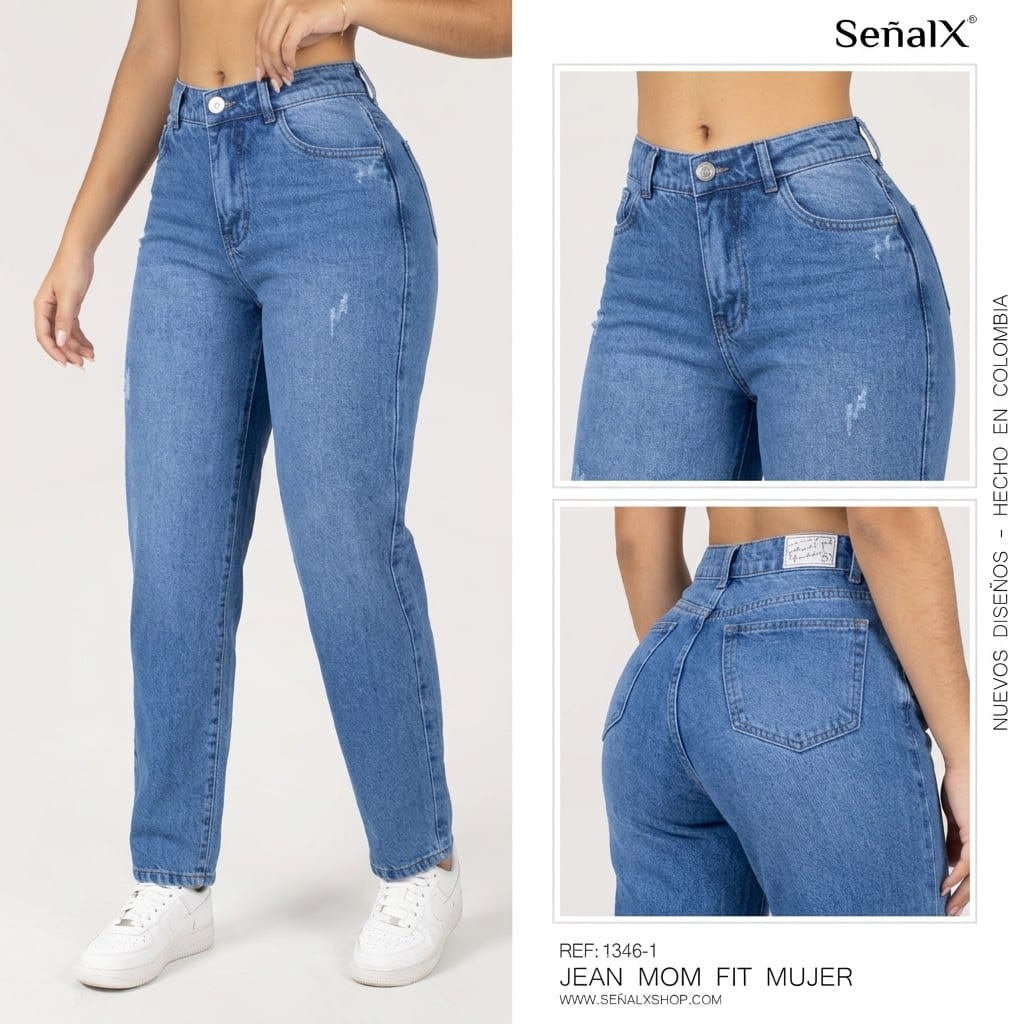 Jeans Mujer Mom Fit 1346-1