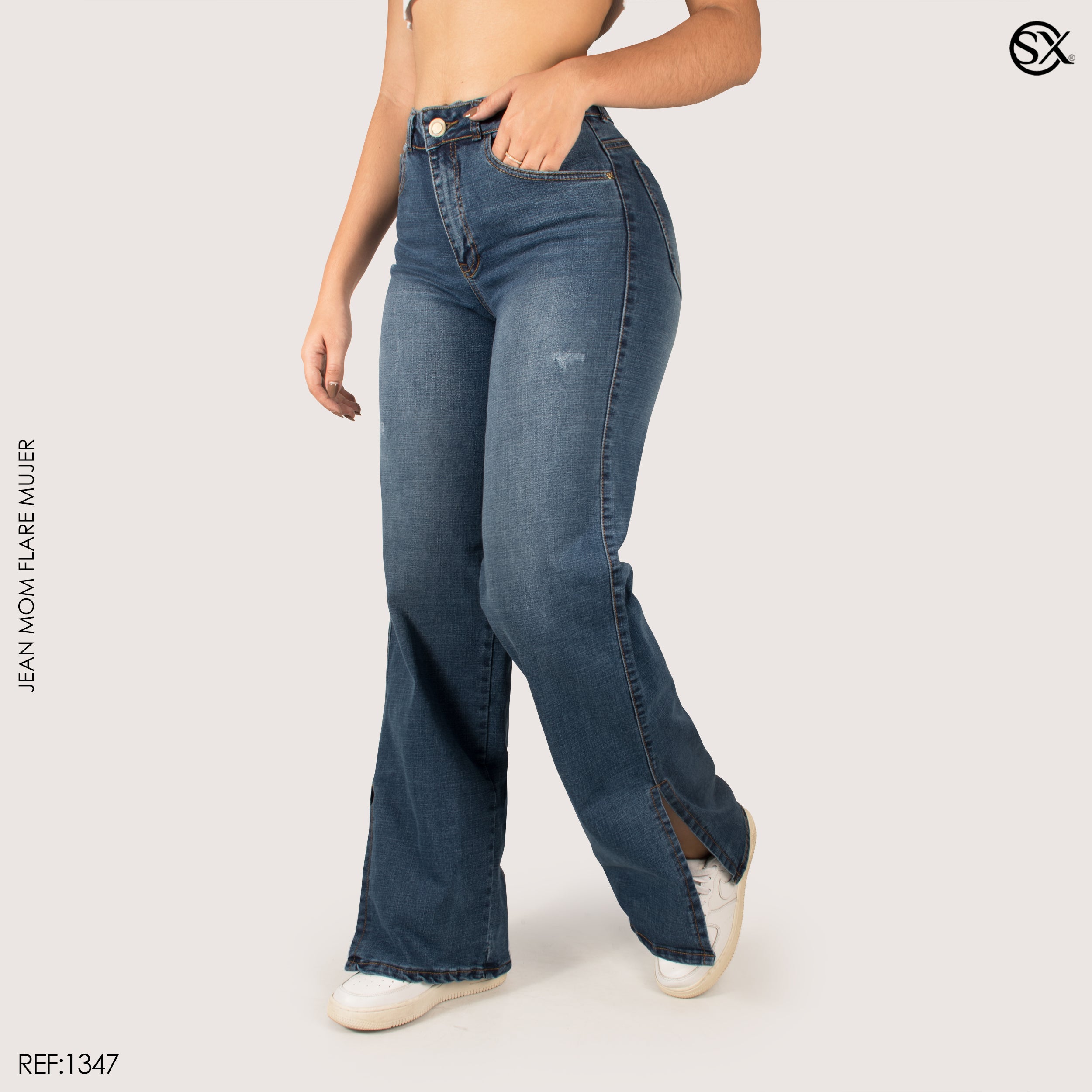 Jeans mujer Mom Flare 1347