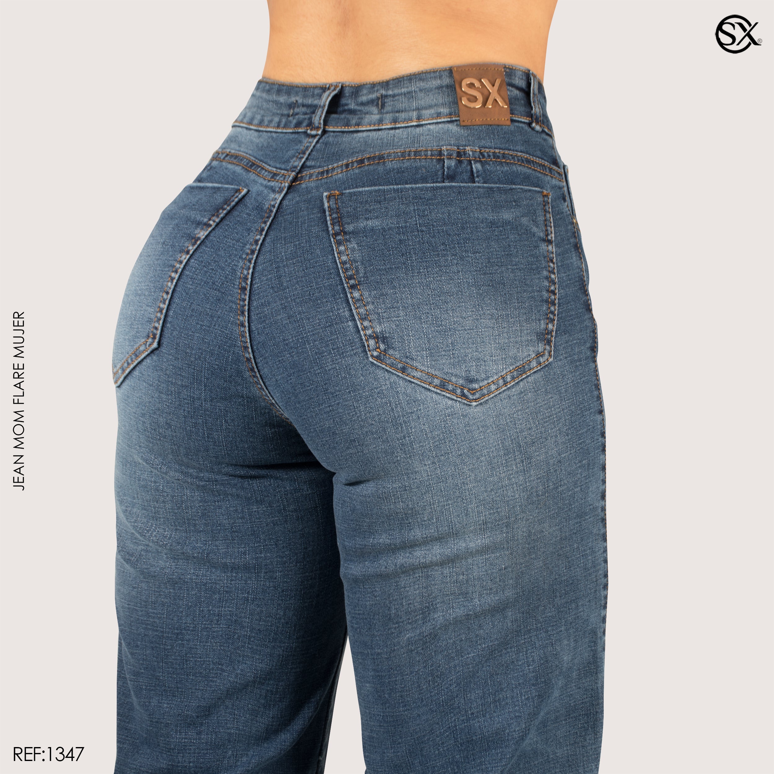 Jeans mujer Mom Flare 1347
