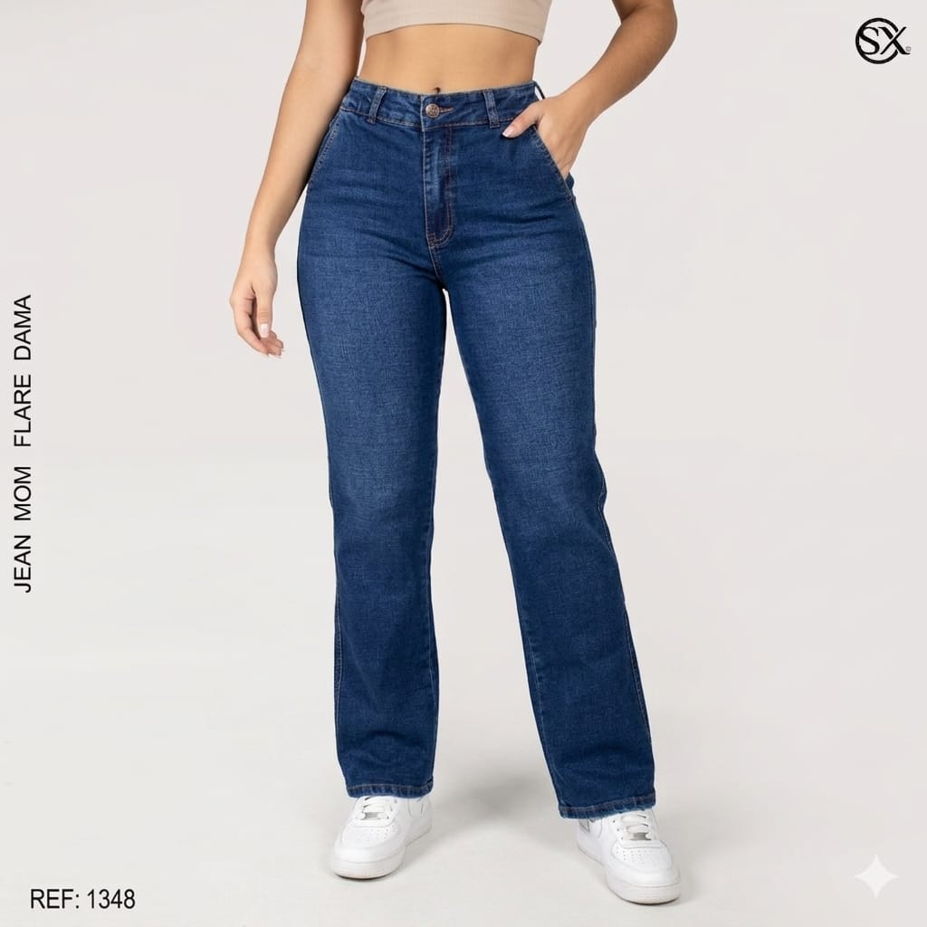 Jeans mujer Mom Flare 1348