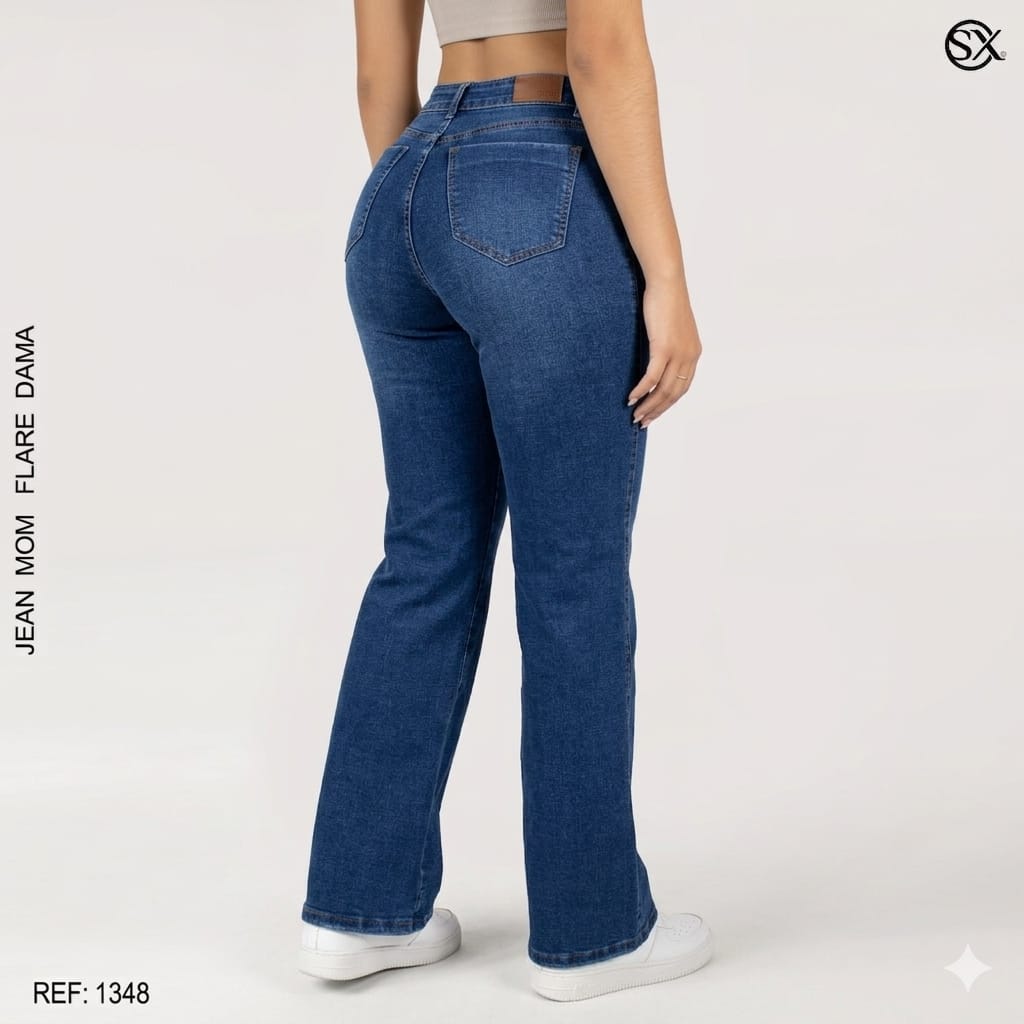 Jeans mujer Mom Flare 1348
